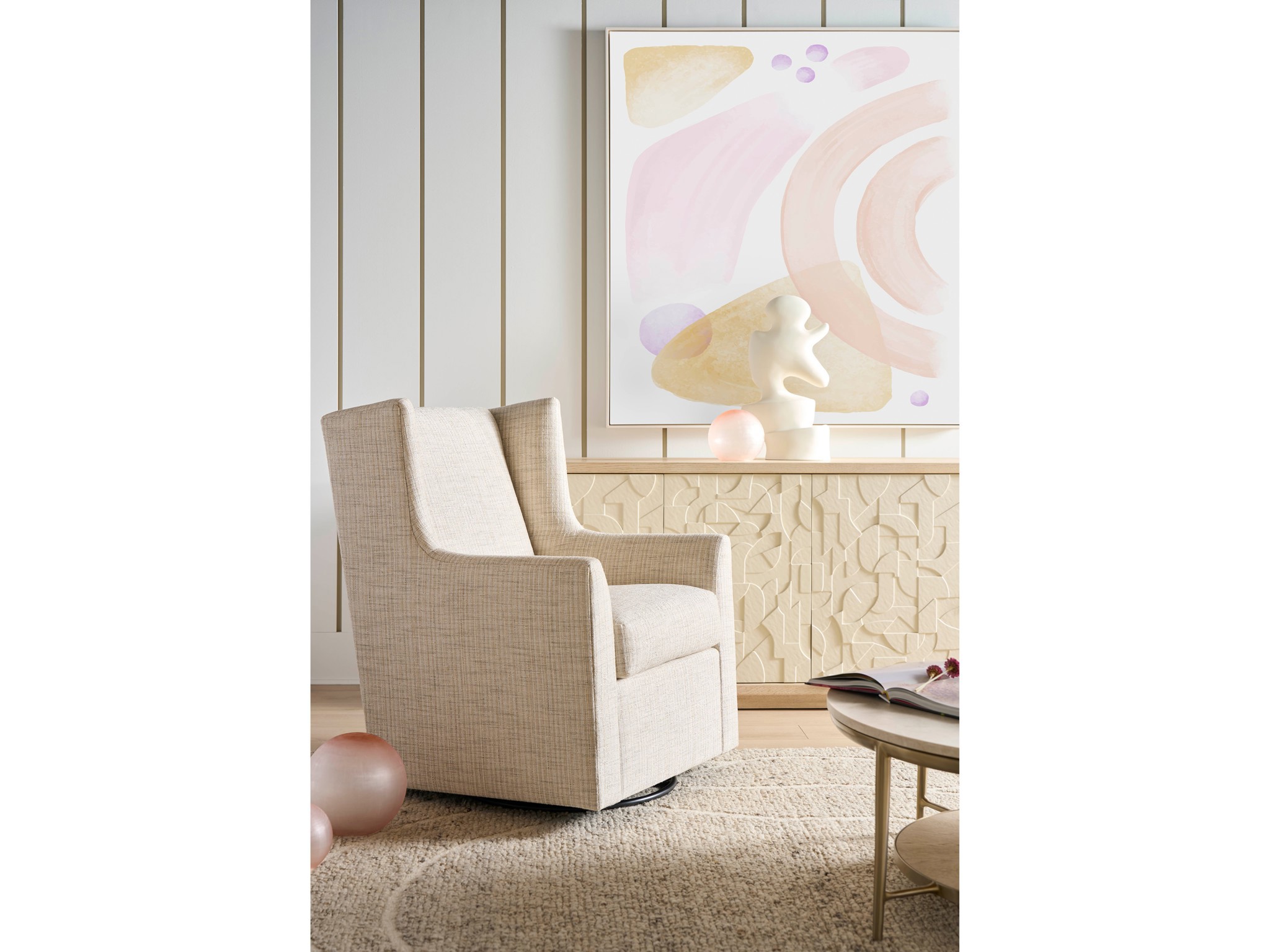 Newhall Swivel Glider Chair - Special Order - Multiple item room scene