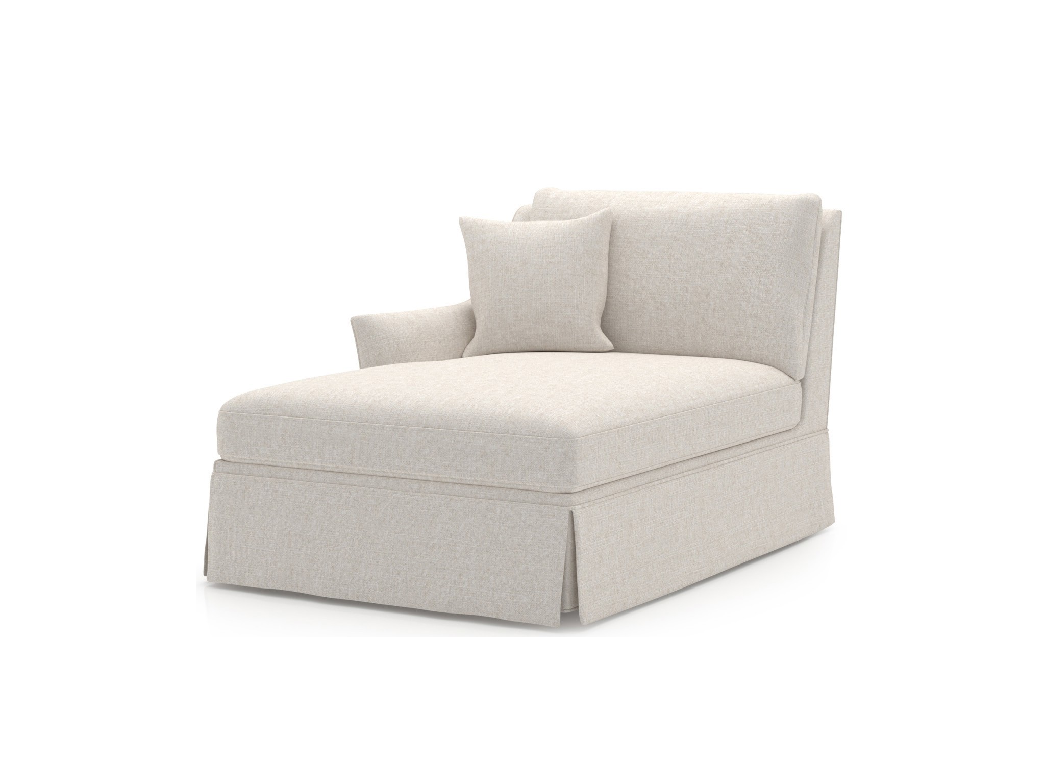 Henri Skirted Chaise LAF - Special Order - Silo with a white background