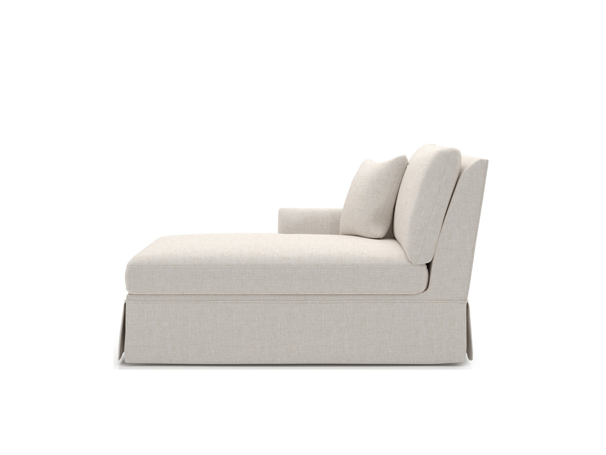 Henri Skirted Chaise LAF - Special Order - Silo with a white background