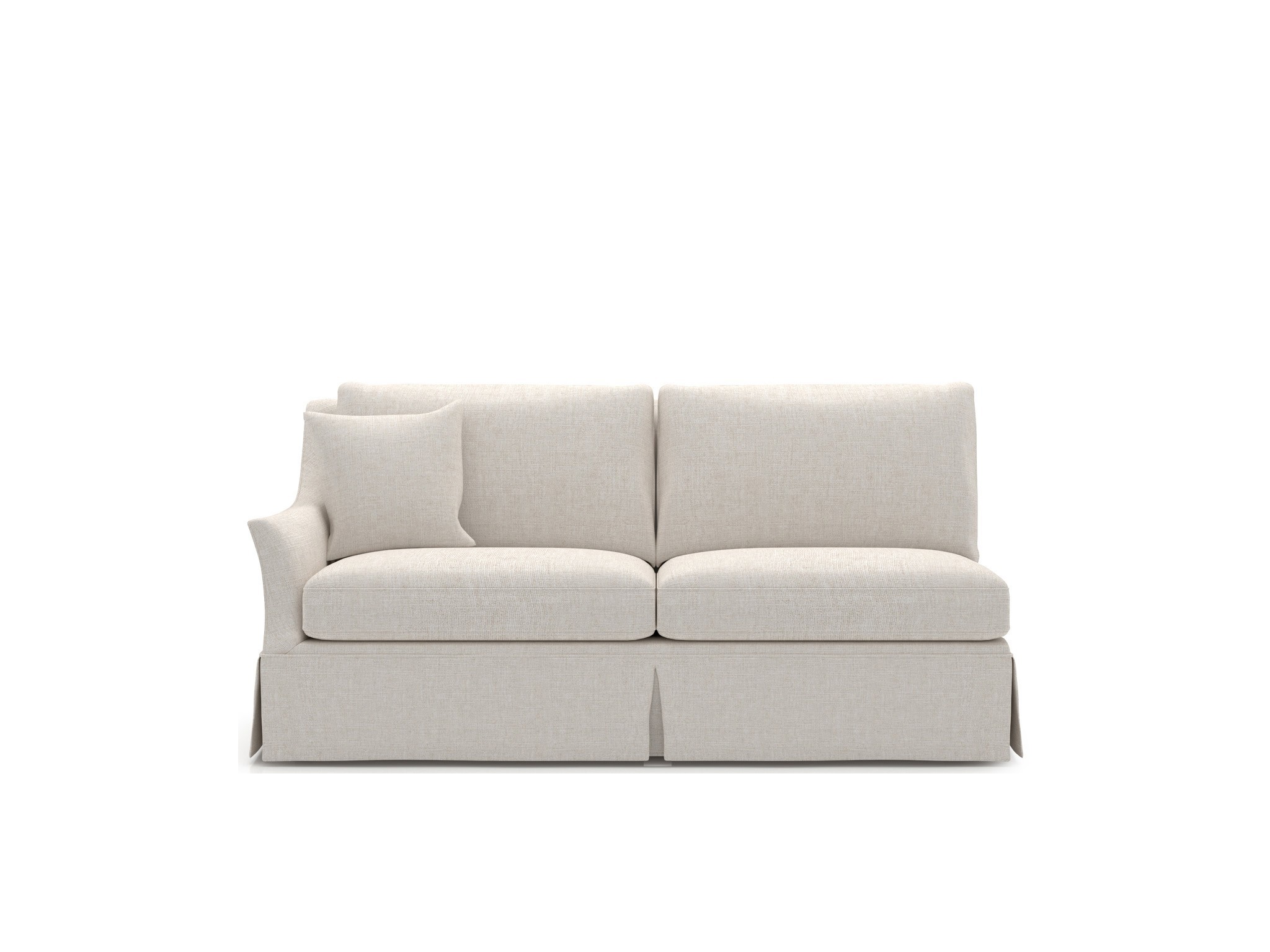 Henri Skirted Loveseat LAF - Special Order - Silo with a white background