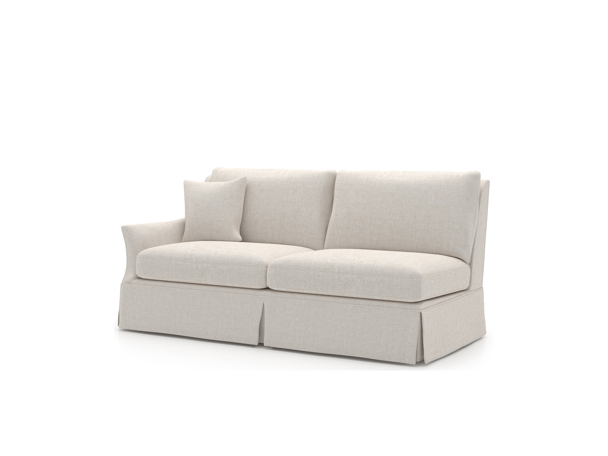 Henri Skirted Loveseat LAF - Special Order - Silo with a white background