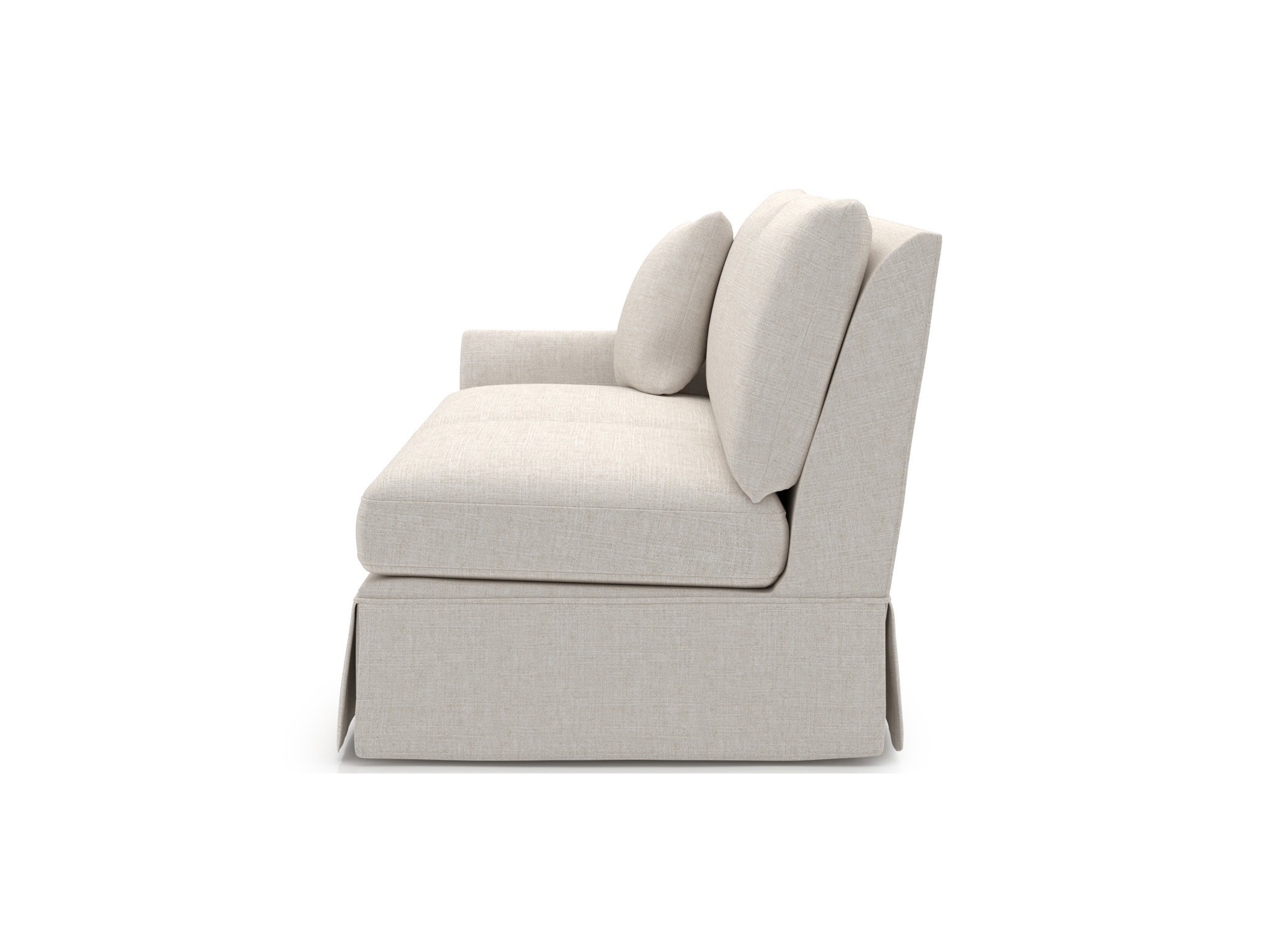 Henri Skirted Loveseat LAF - Special Order - Silo with a white background