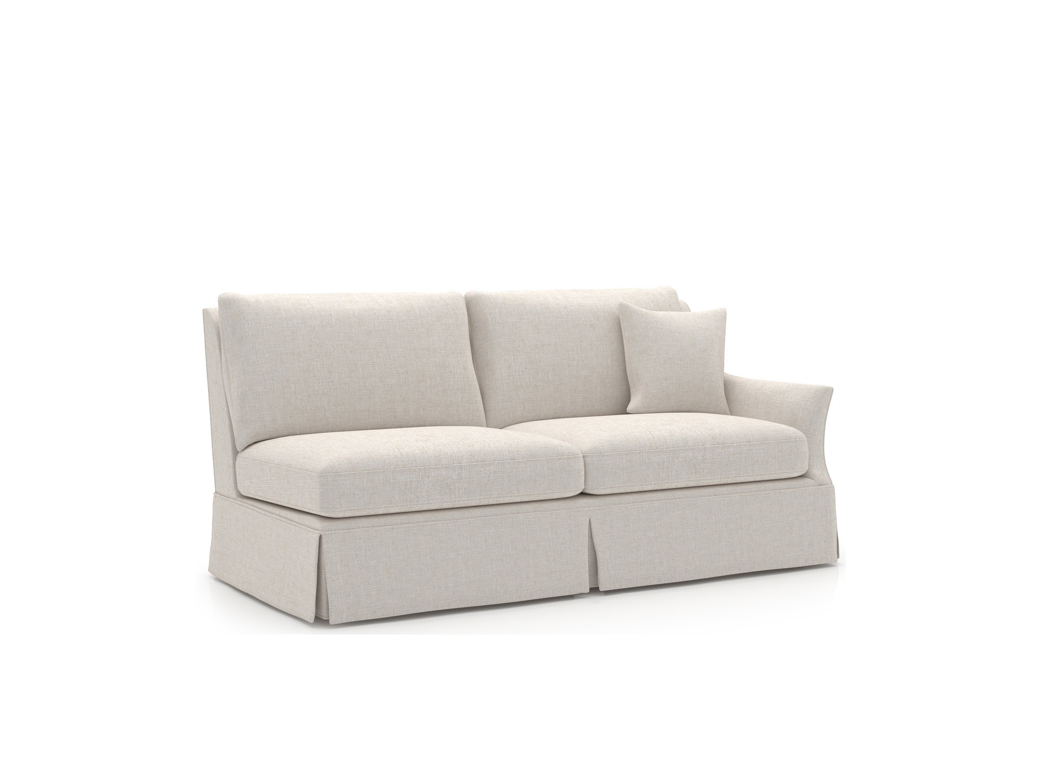 Henri Skirted Loveseat RAF - Special Order - Silo with a white background