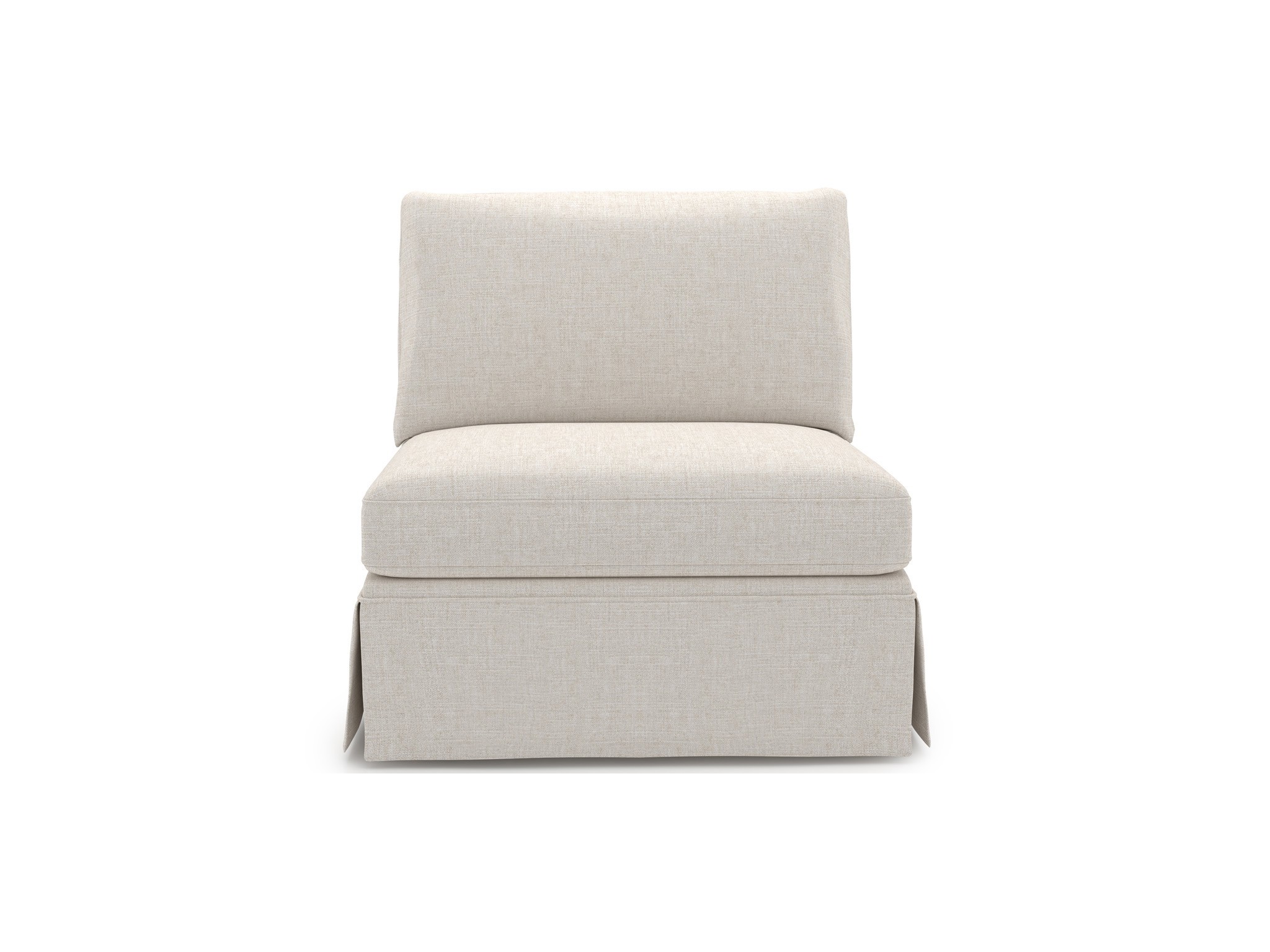 Henri Skirted Armless Chair - Special Order - Silo with a white background