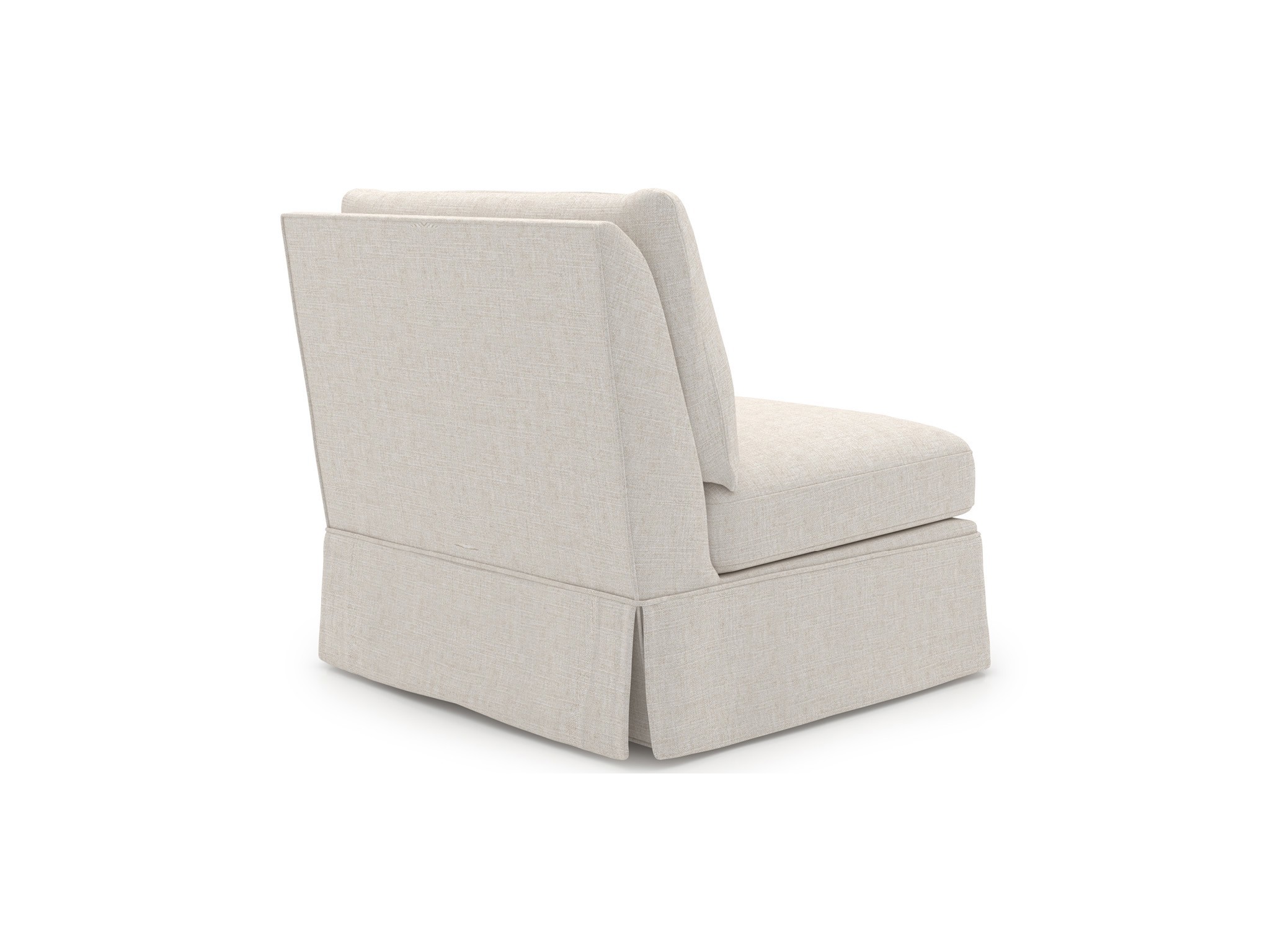 Henri Skirted Armless Chair - Special Order - Silo with a white background