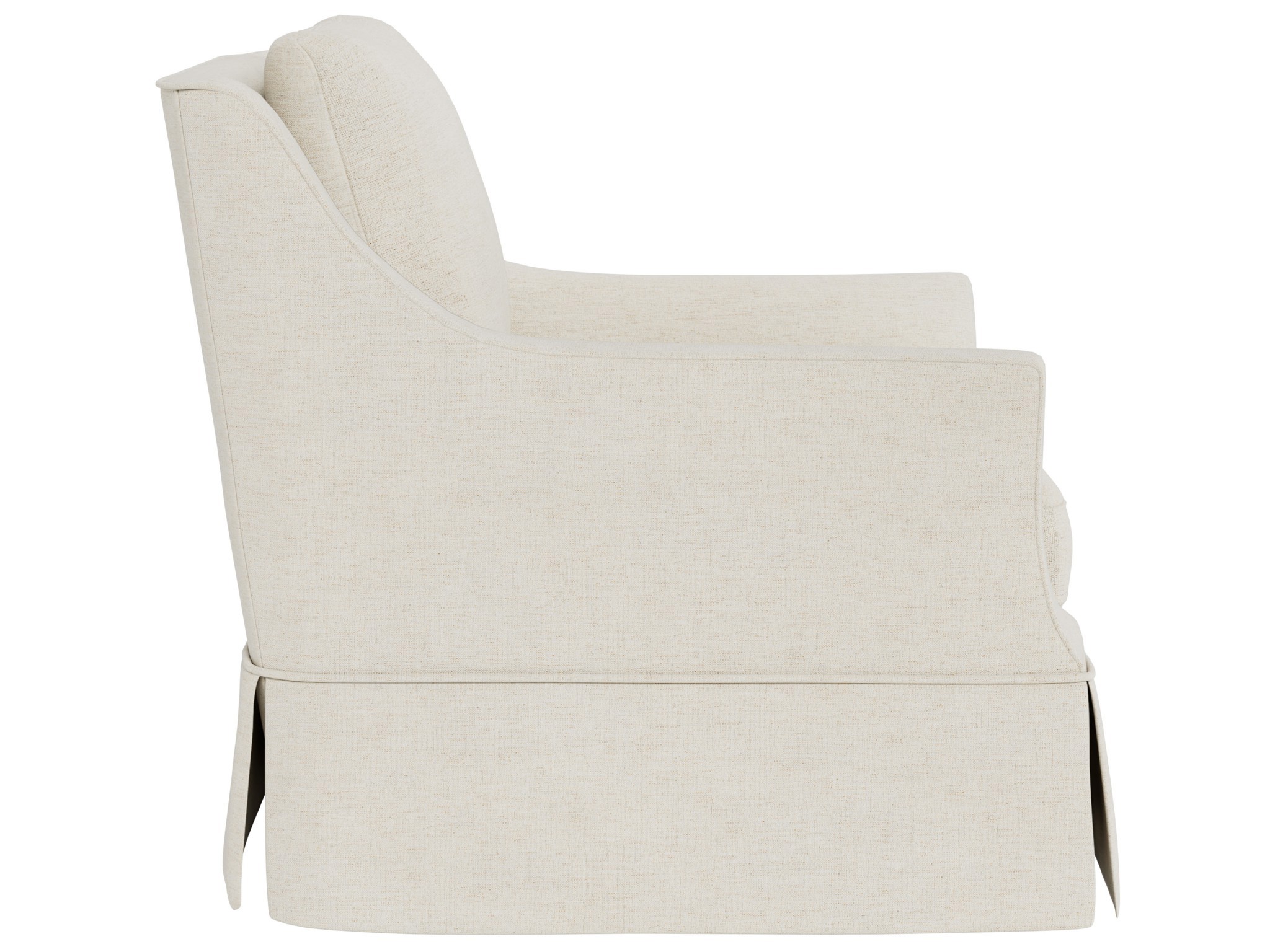 Henri Skirted Swivel Chair - Special Order - Silo with a white background