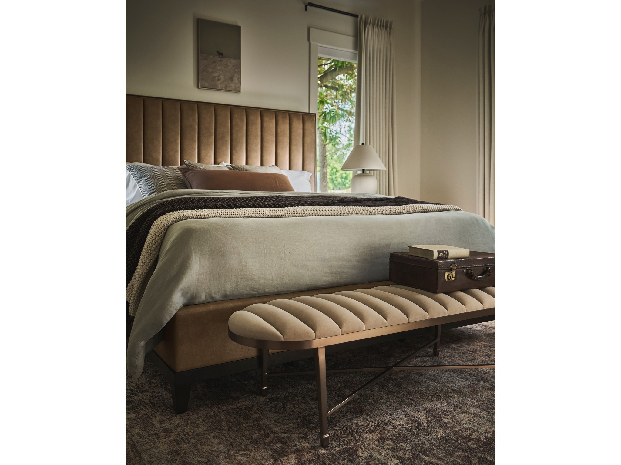 Dusty Bronze Bench - Multiple item room scene