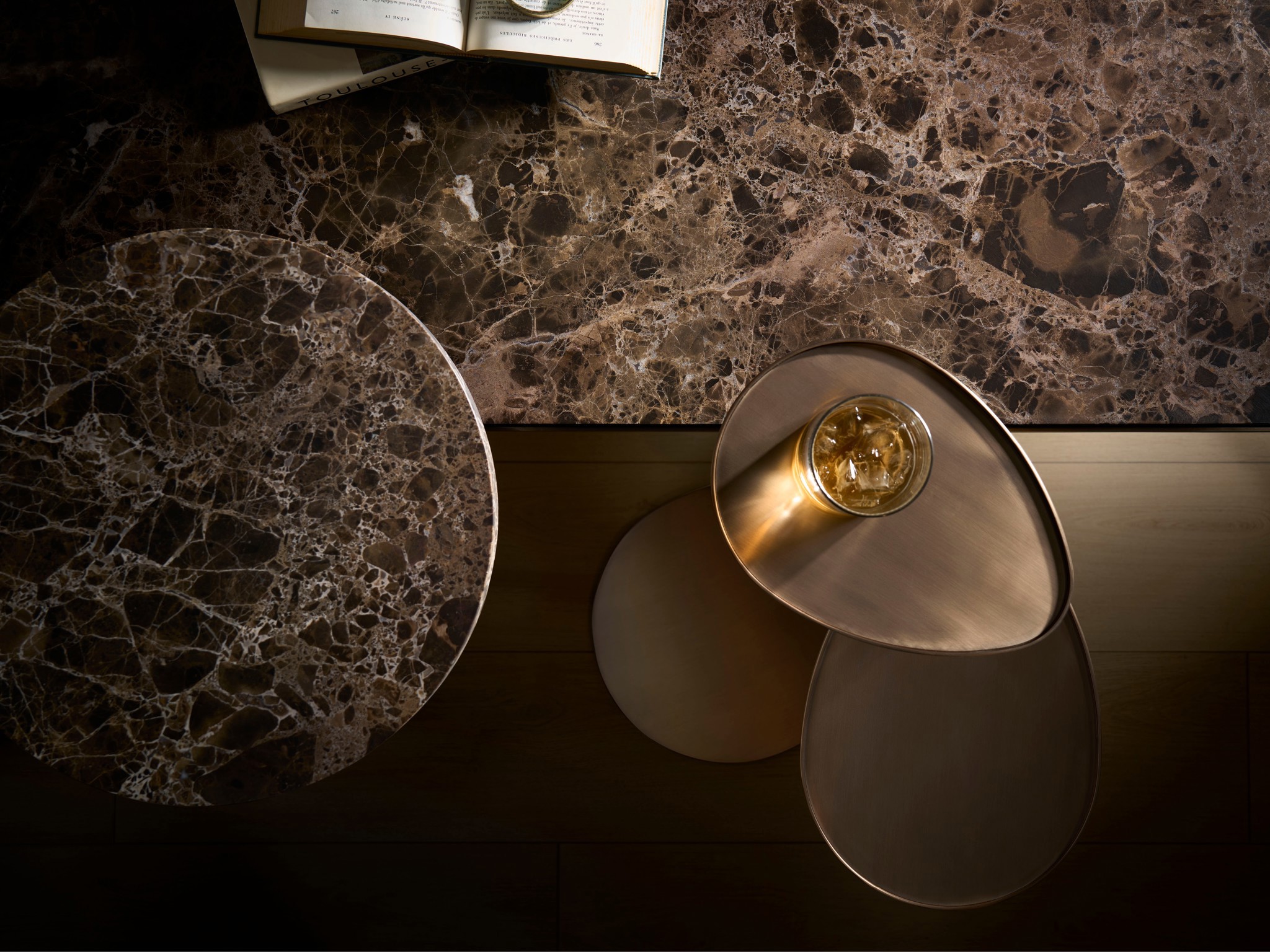 Dusty Bronze Table - Multiple item room scene