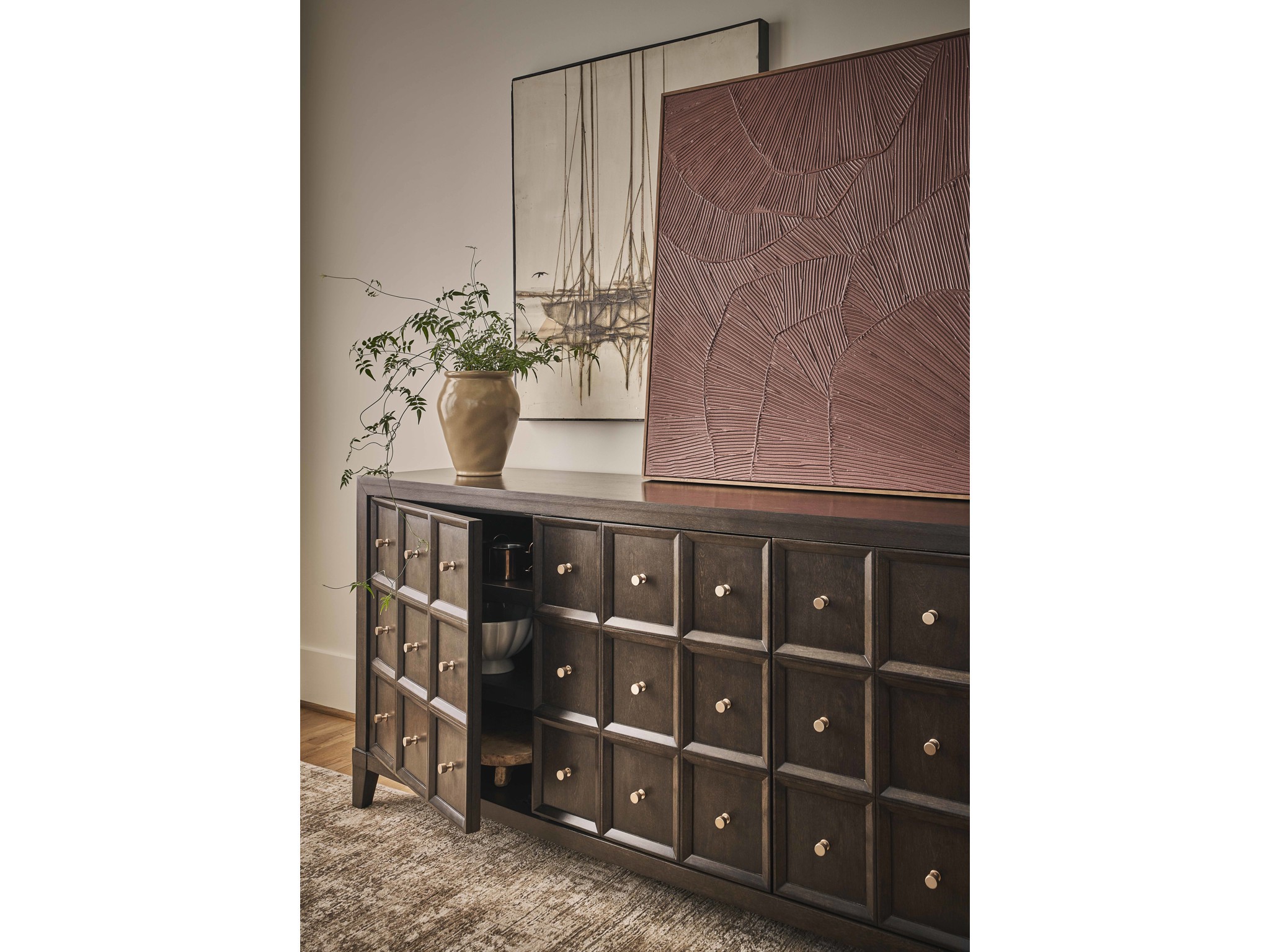 Fenwick Credenza - Multiple item room scene