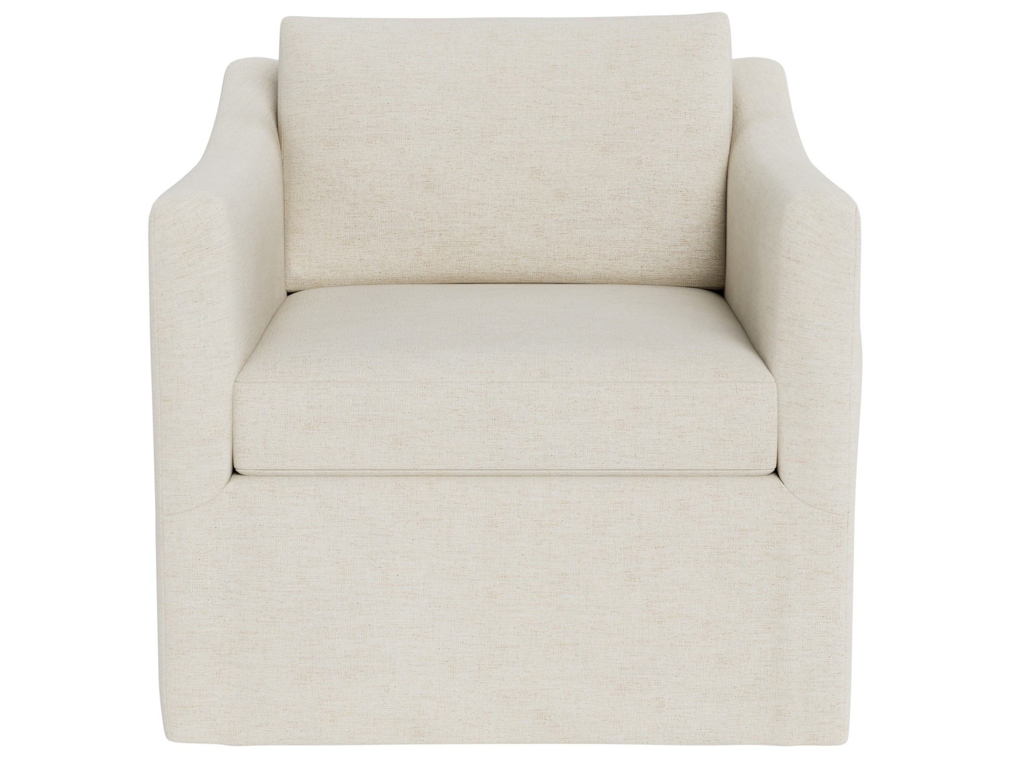 Asher Slipcover Swivel Chair - Special Order - Silo with a white background