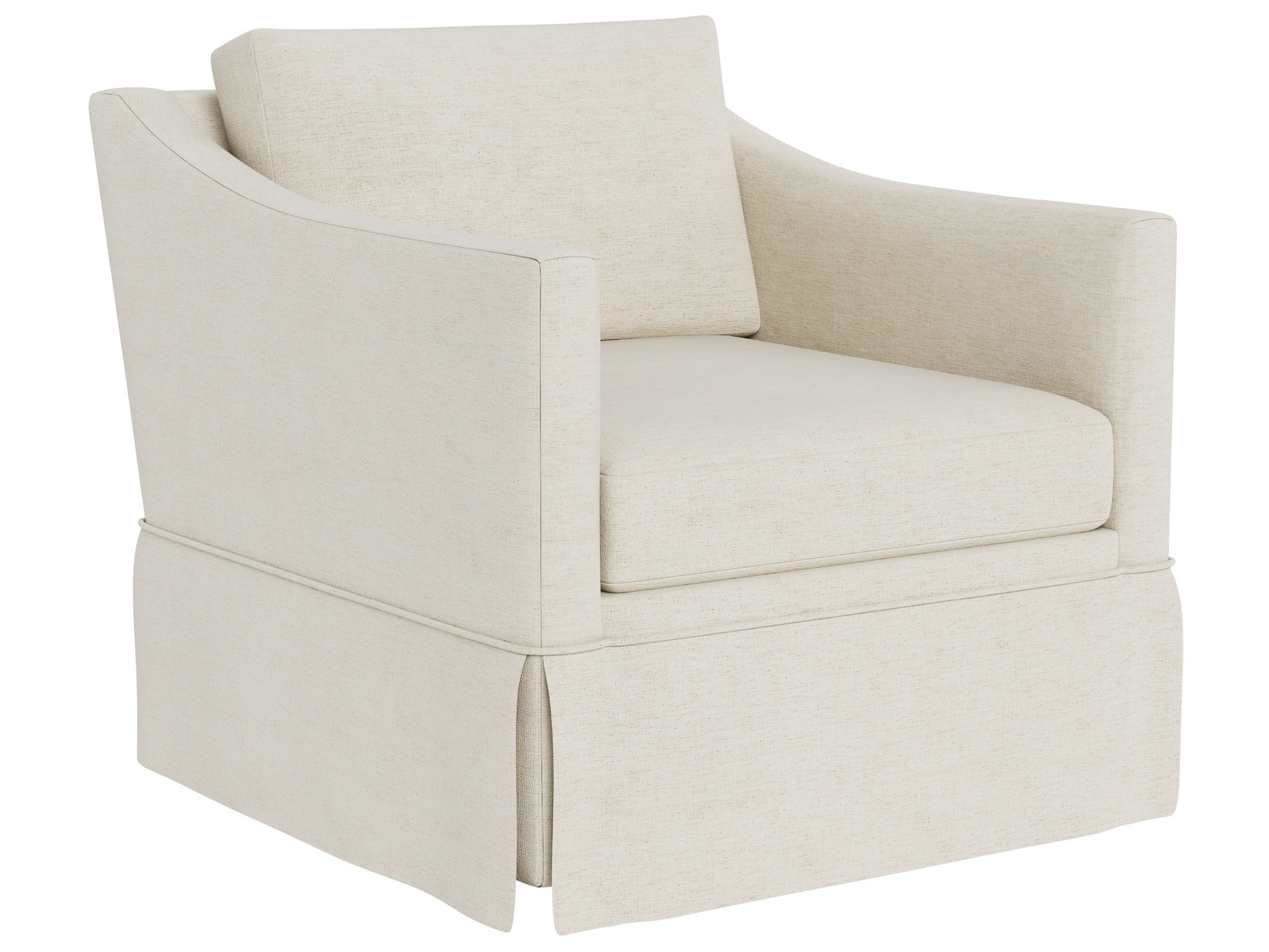 Asher Skirted Swivel Chair - Special Order - Silo with a white background