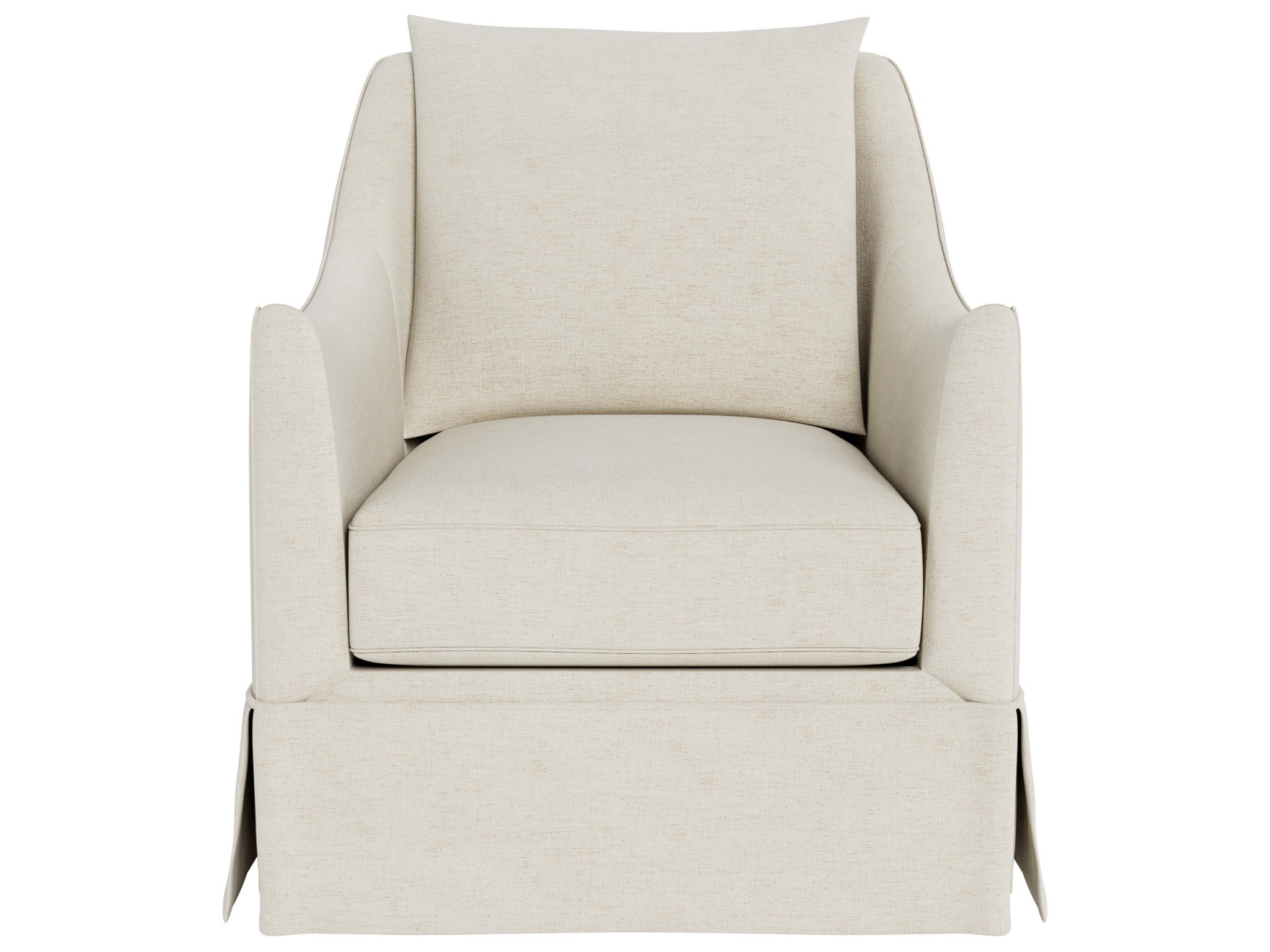 Portia Skirted Swivel Chair - Special Order - Silo with a white background