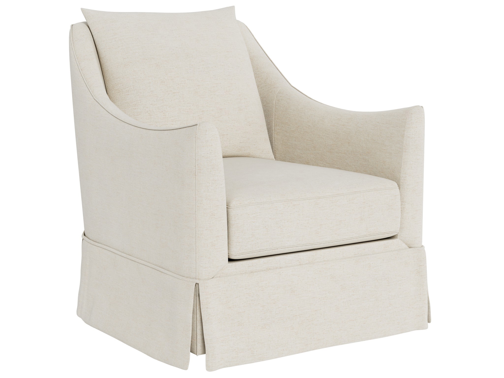 Portia Skirted Swivel Chair - Special Order - Silo with a white background