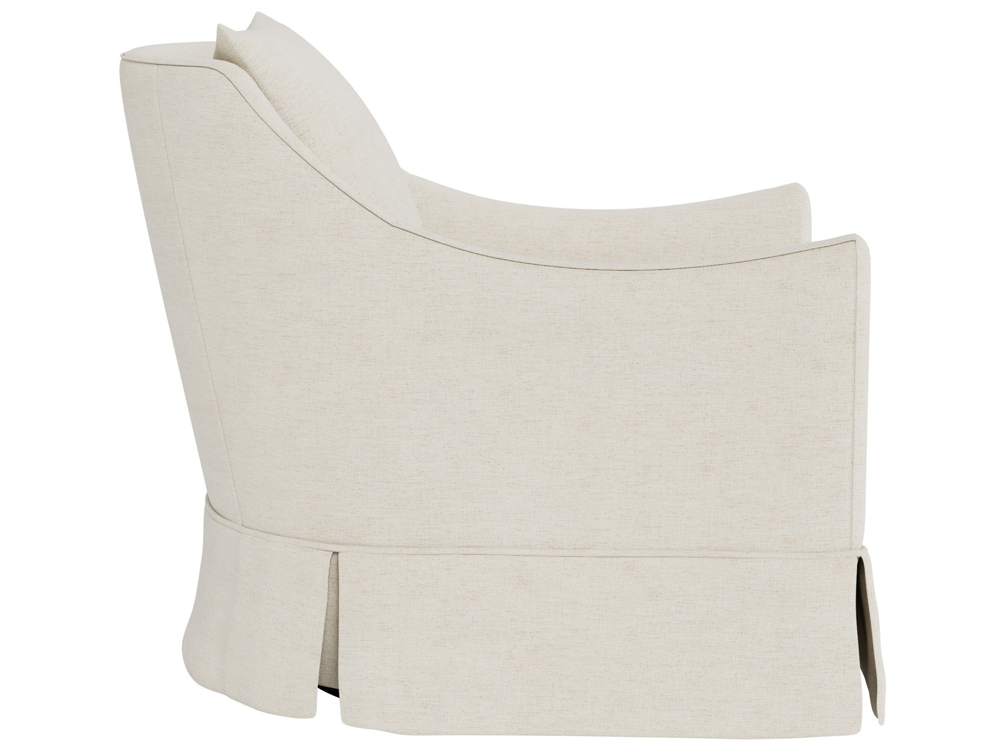 Portia Skirted Swivel Chair - Special Order - Silo with a white background