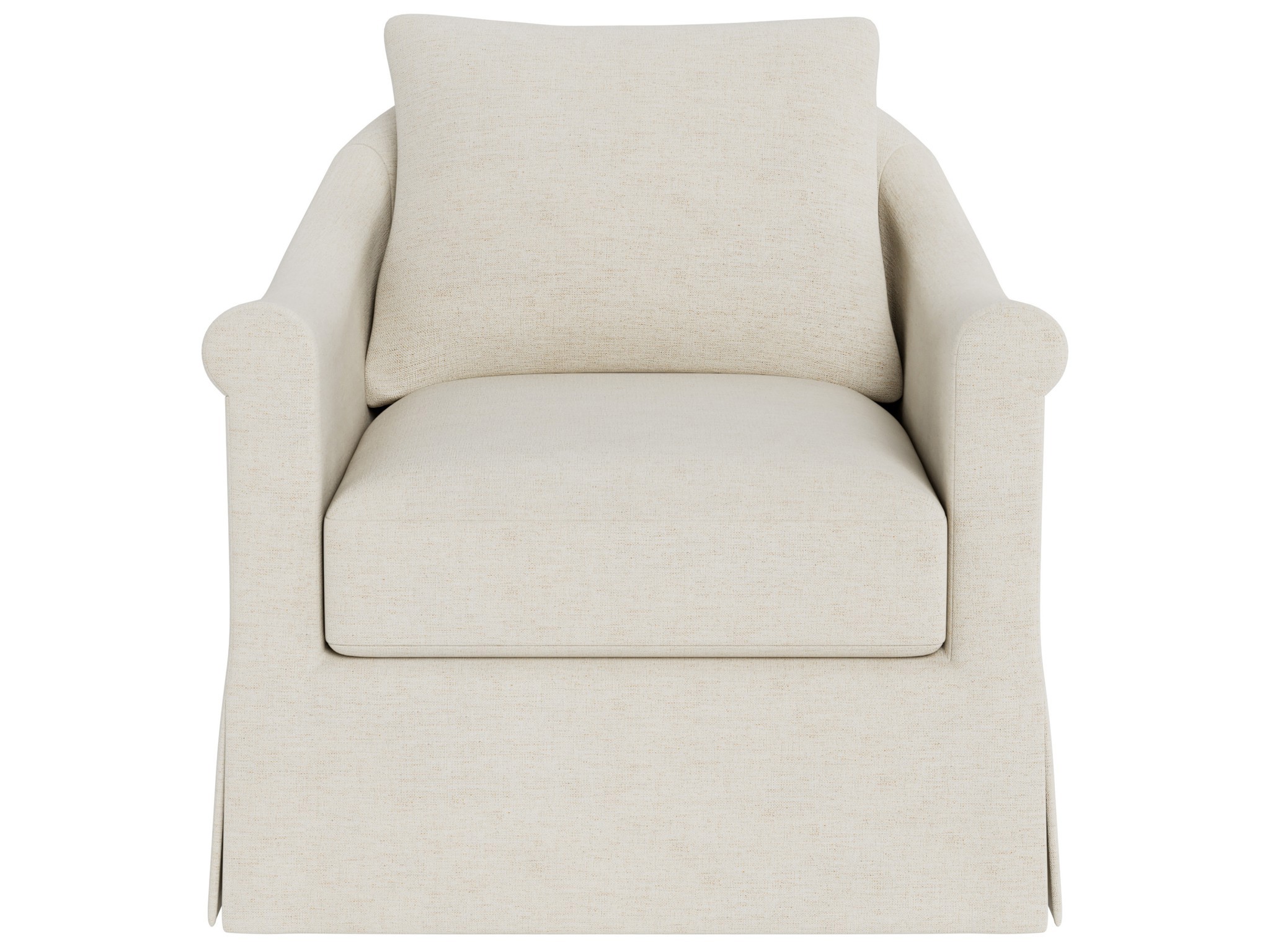 Rowan Skirted Swivel Chair - Special Order - Silo with a white background