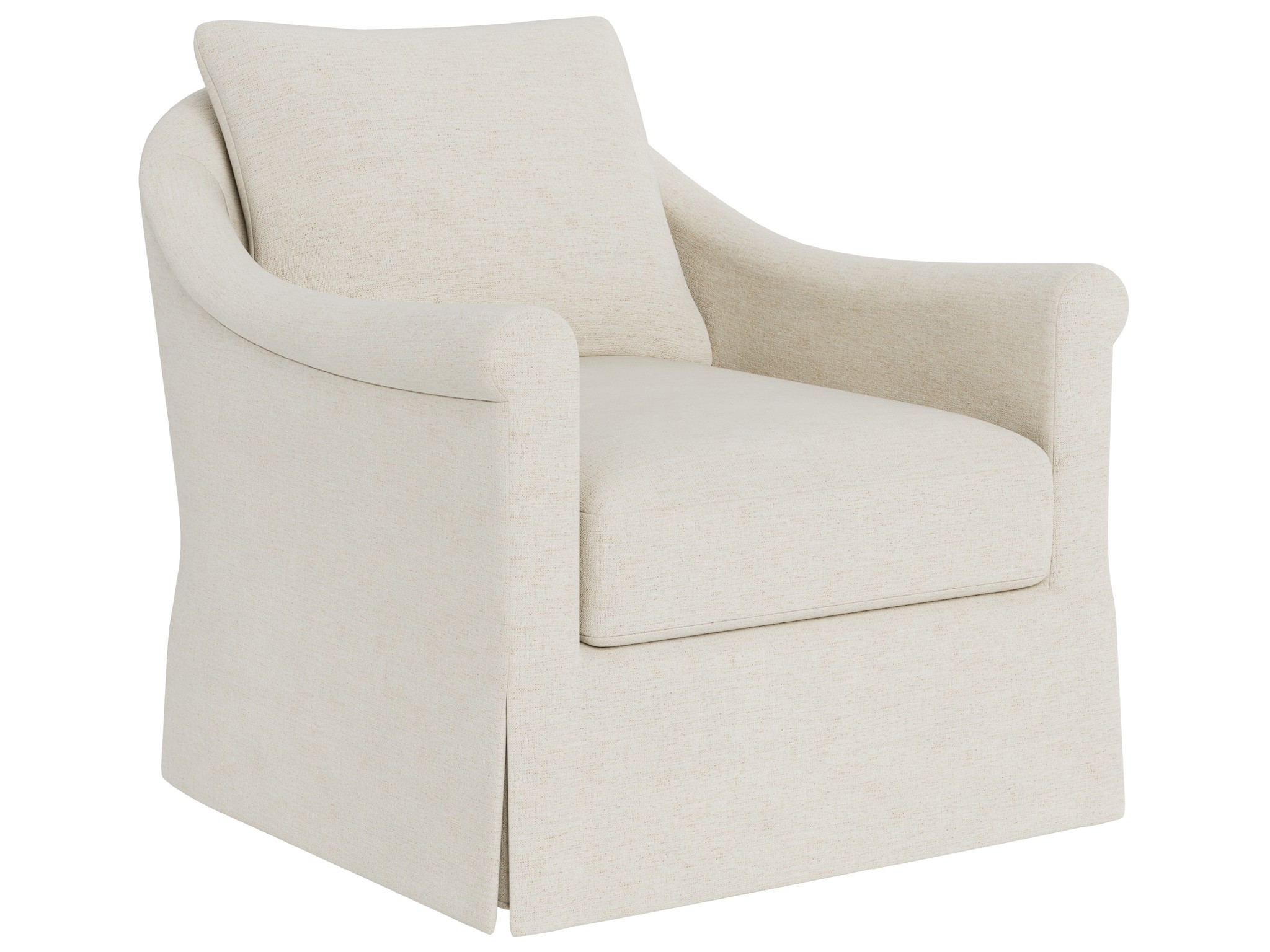 Rowan Skirted Swivel Chair - Special Order - Silo with a white background