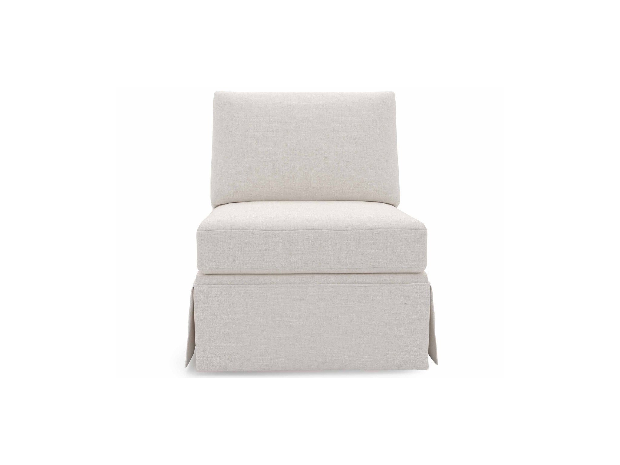Madison Skirted Armless Chair - Special Order - Silo with a white background