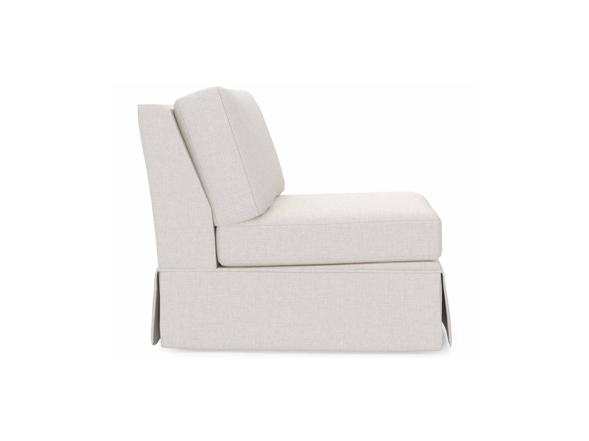 Madison Skirted Armless Chair - Special Order - Silo with a white background