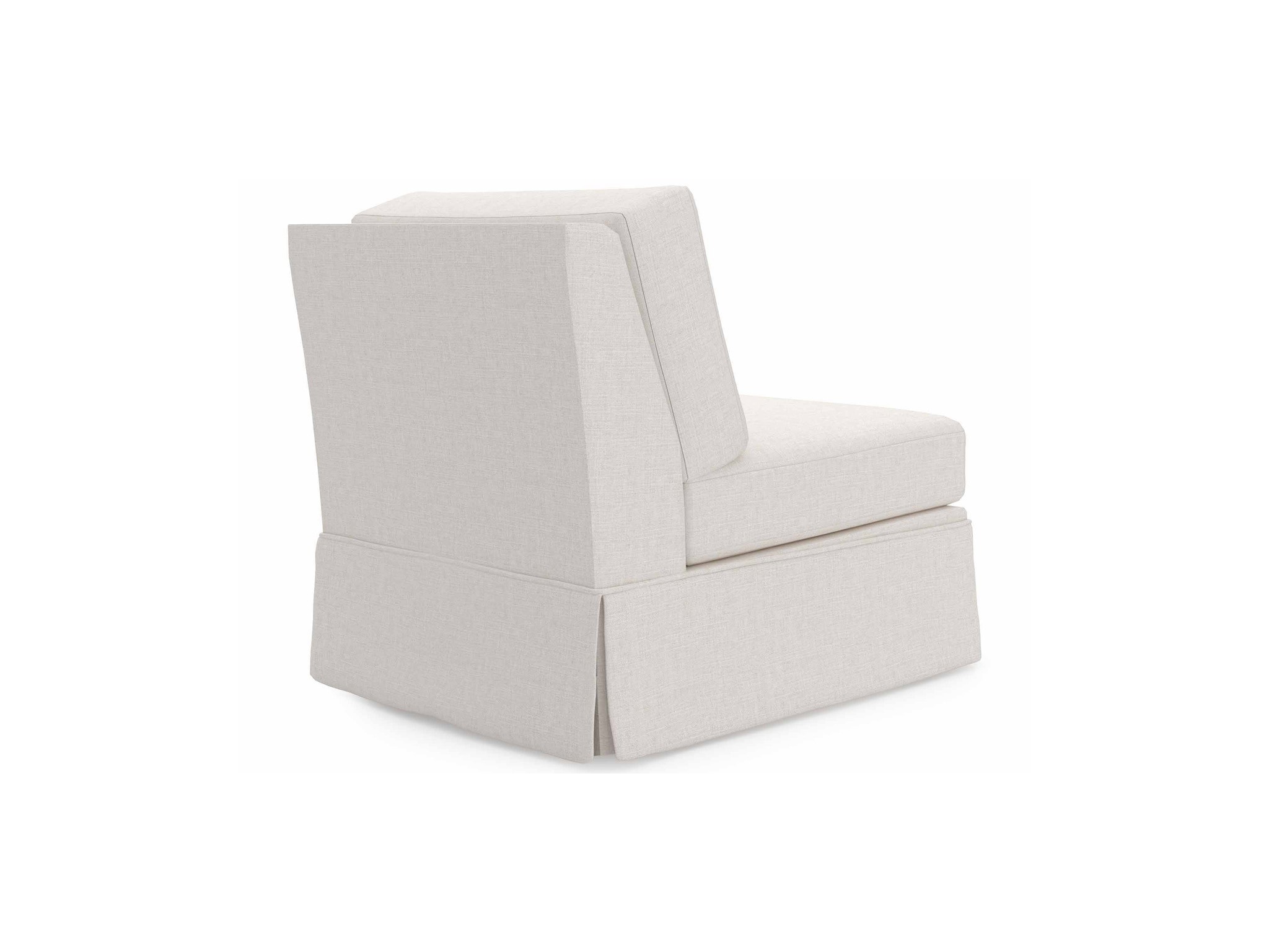 Madison Skirted Armless Chair - Special Order - Silo with a white background