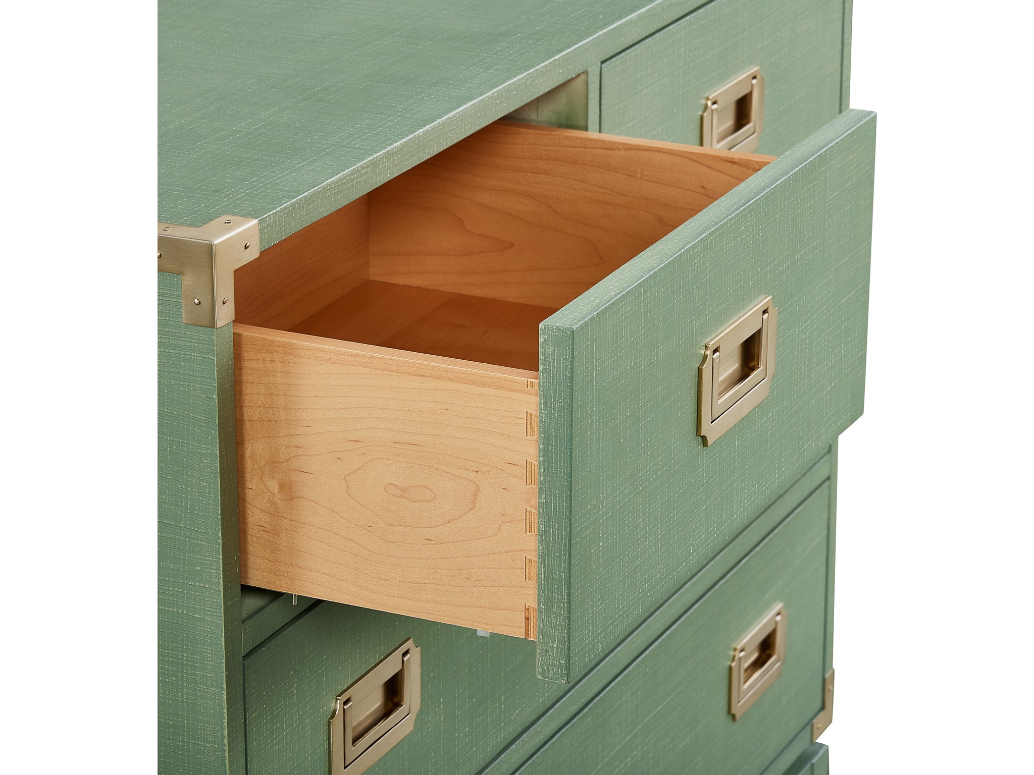 Cypress Linen Campaign Chest - Silo with a white background