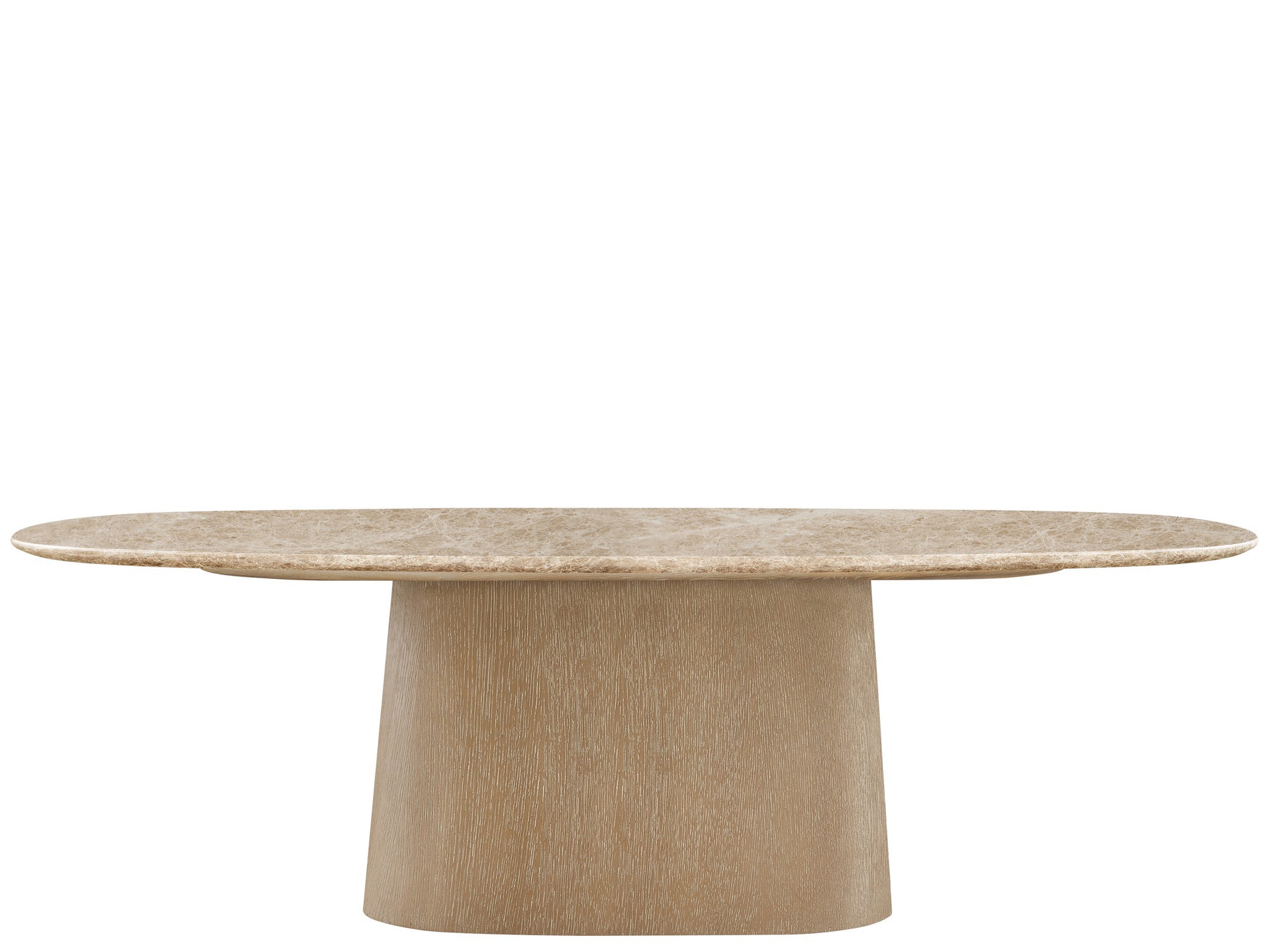 Light Emperador Dining Table - Silo with a white background