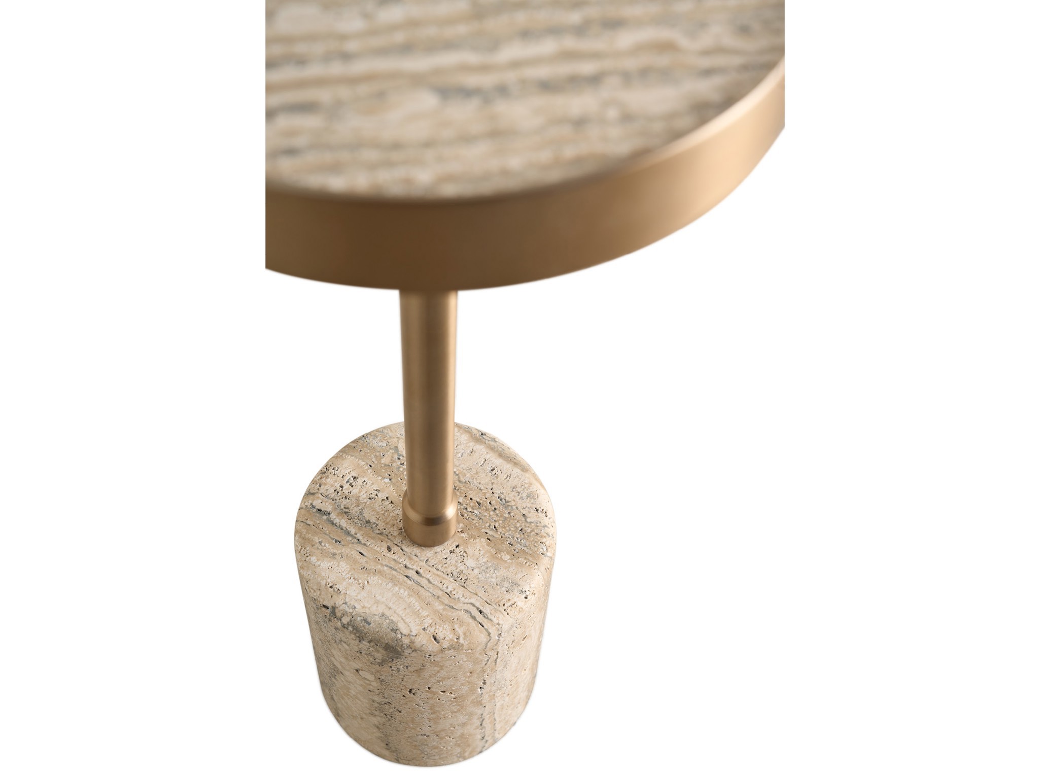 White Travertine Table - Silo with a white background