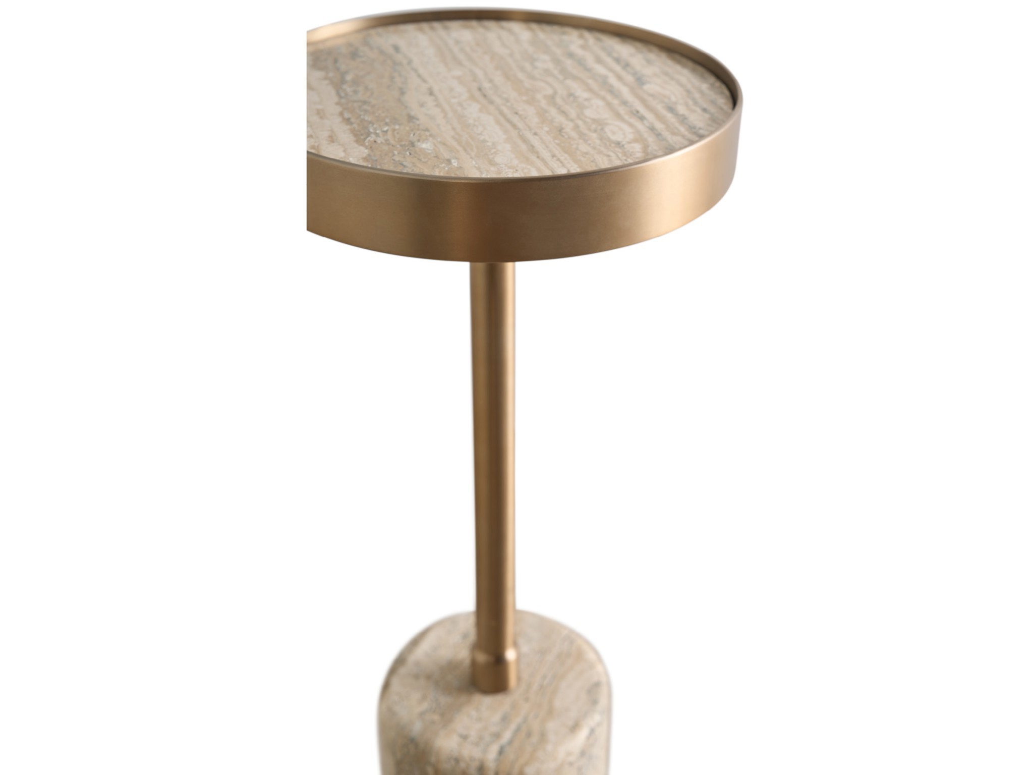 White Travertine Table - Silo with a white background