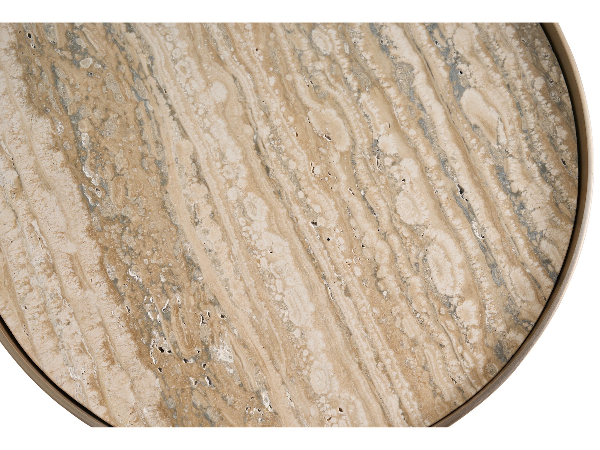 White Travertine Table - Silo with a white background