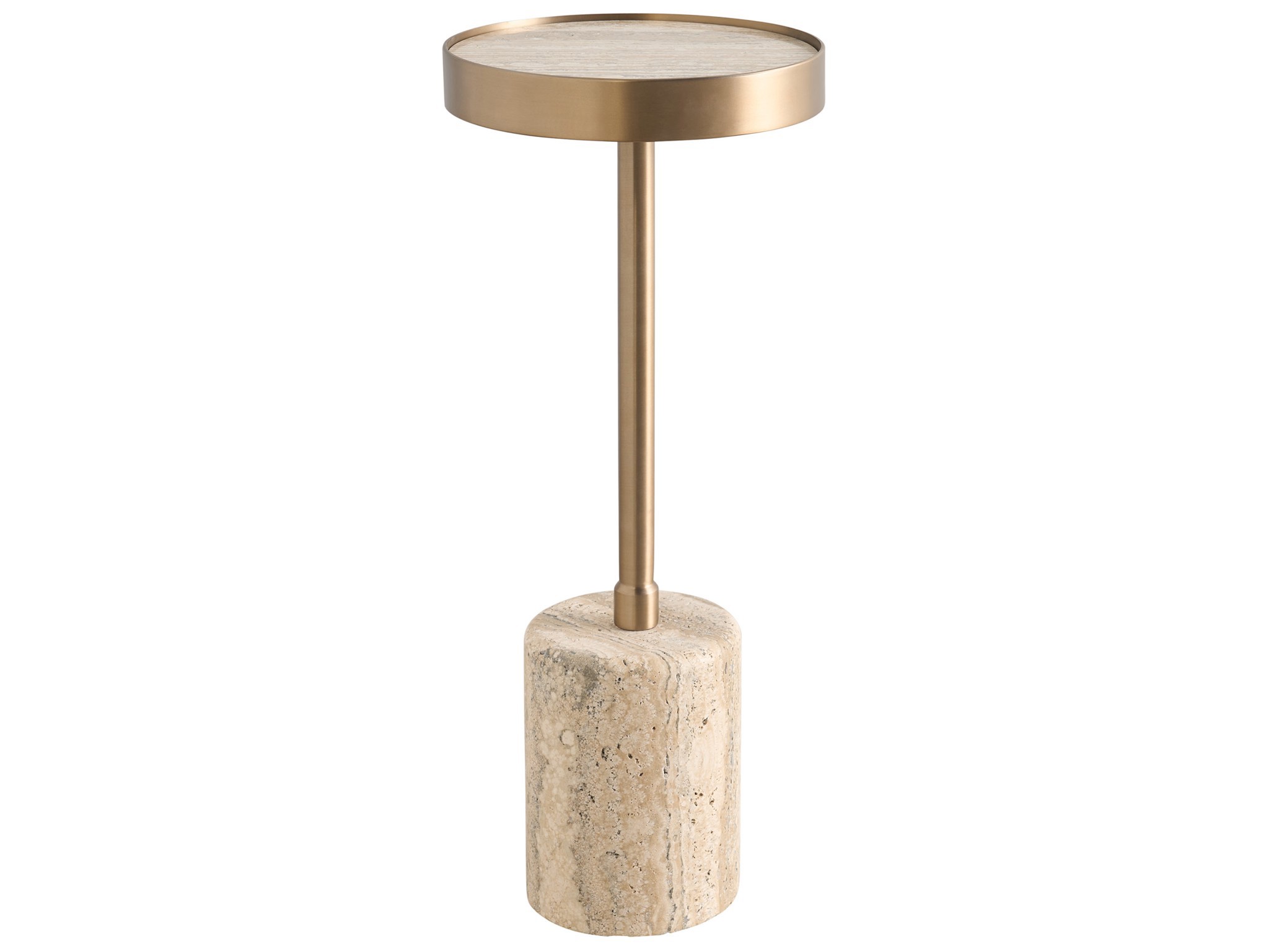 White Travertine Table - Silo with a white background