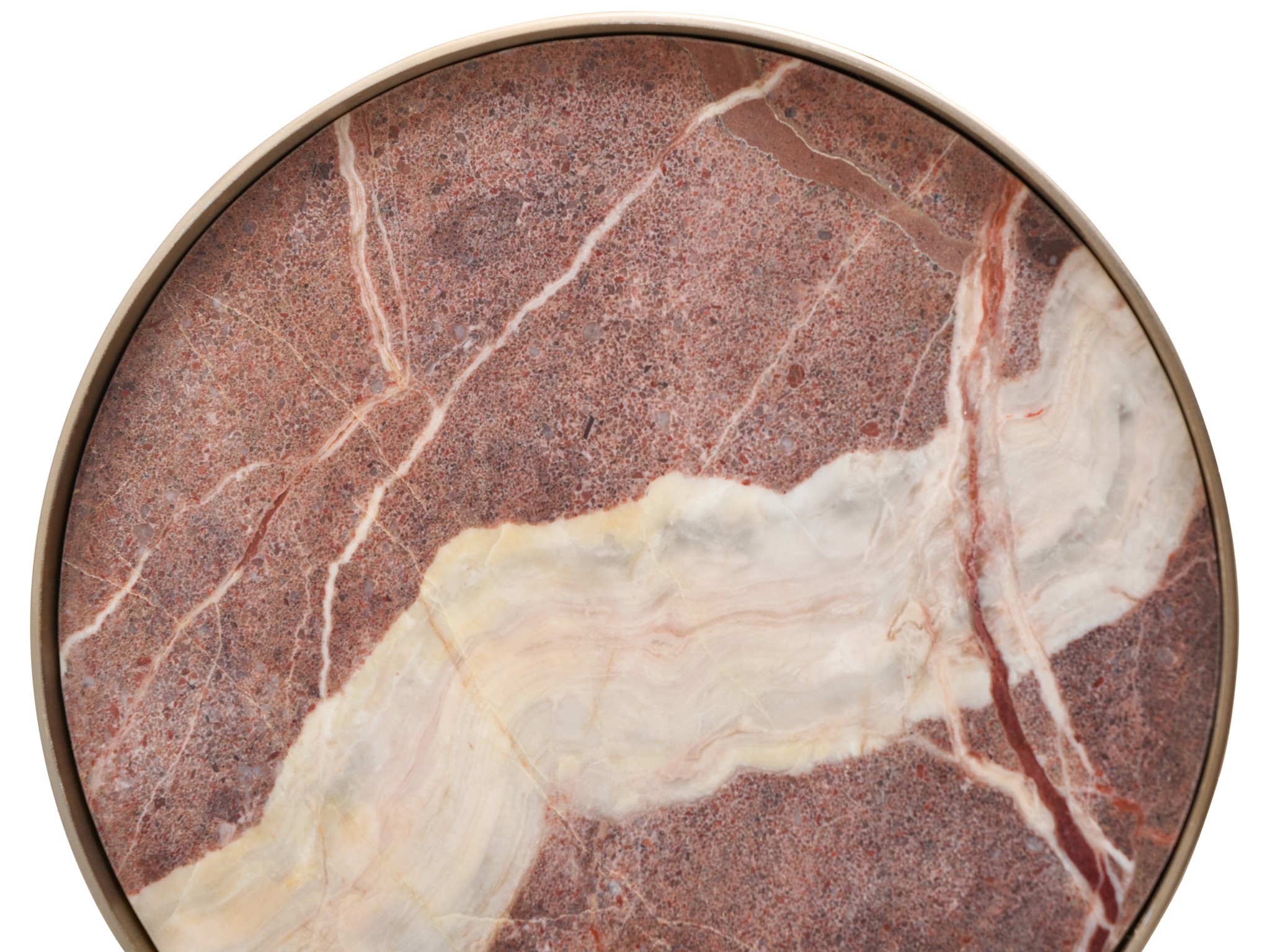 Cherry Gold Marble Table - Silo with a white background
