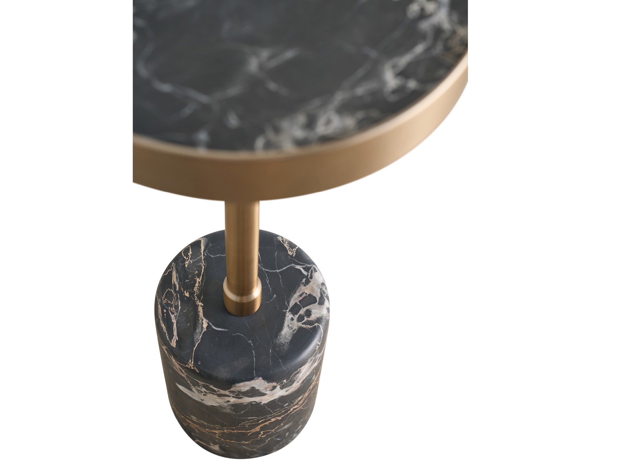 Golden Portoro Marble Table - Silo with a white background