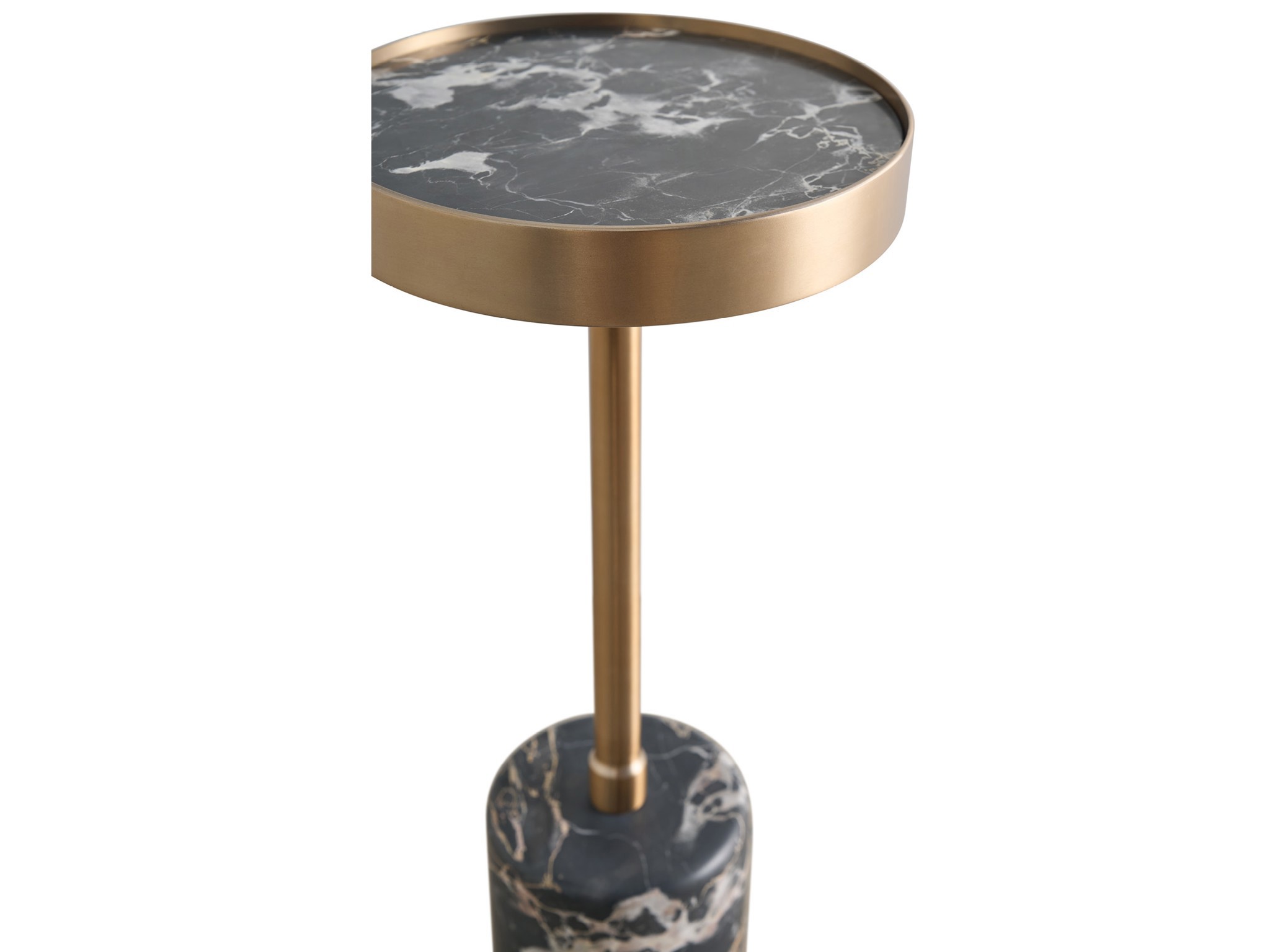Golden Portoro Marble Table - Silo with a white background