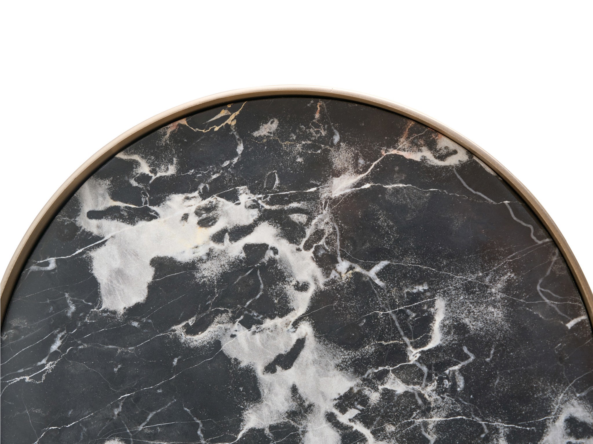 Golden Portoro Marble Table - Silo with a white background