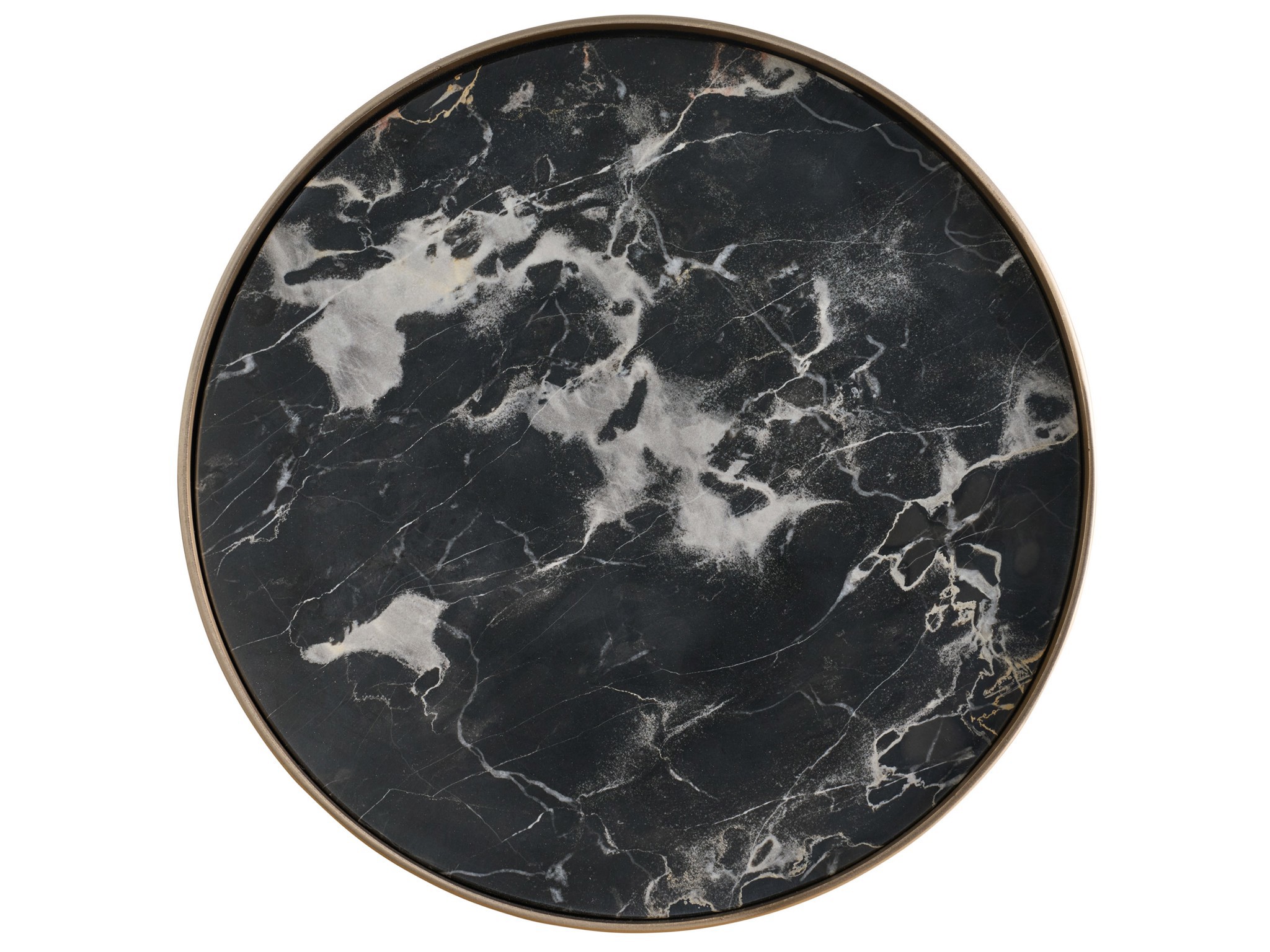 Golden Portoro Marble Table - Silo with a white background