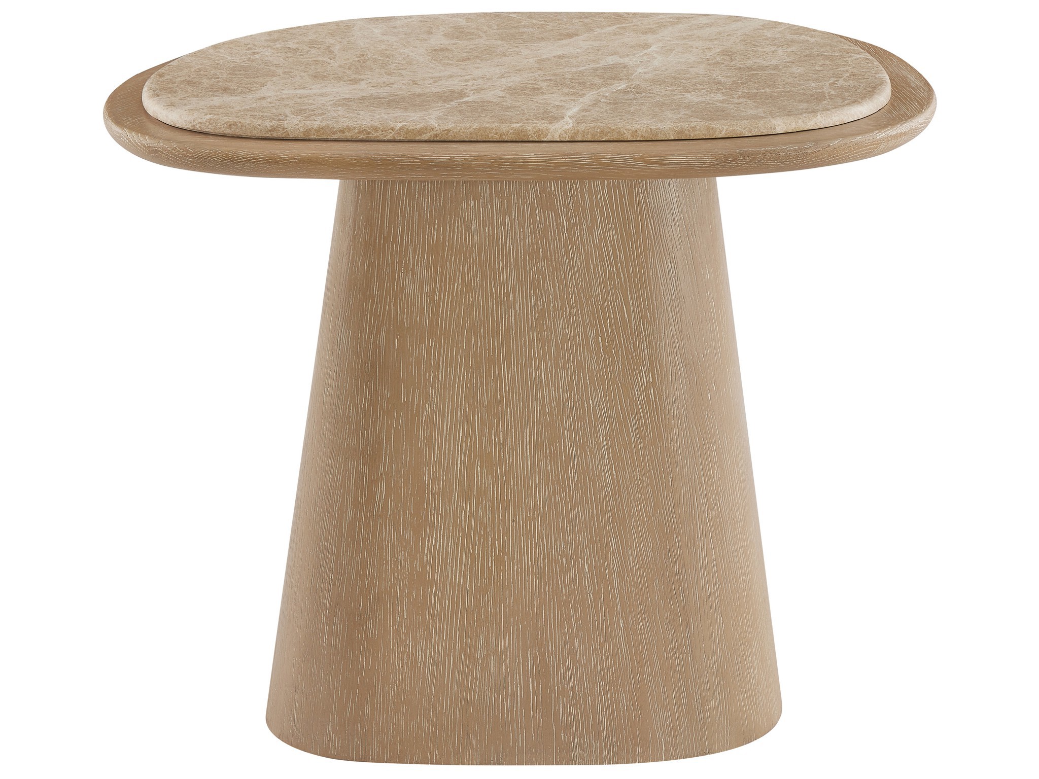 Small Light Emperador Table - Silo with a white background