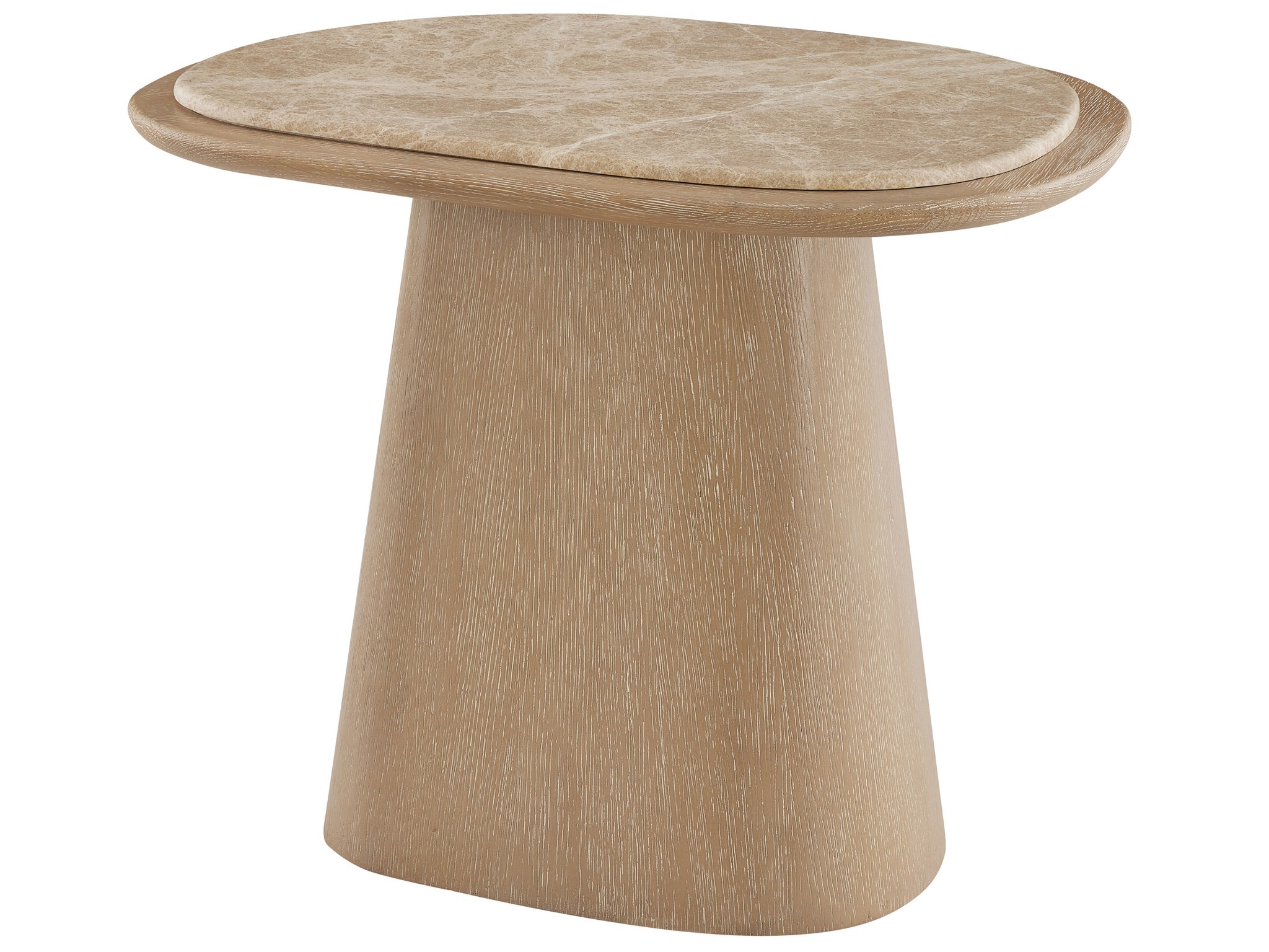 Small Light Emperador Table - Silo with a white background