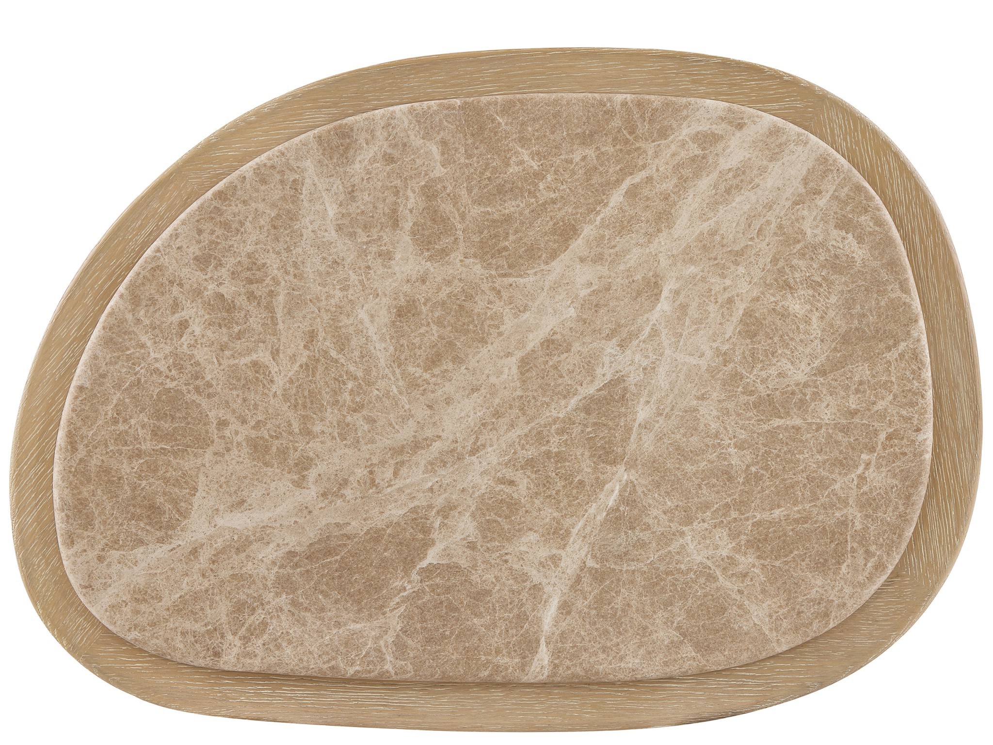 Small Light Emperador Table - Silo with a white background