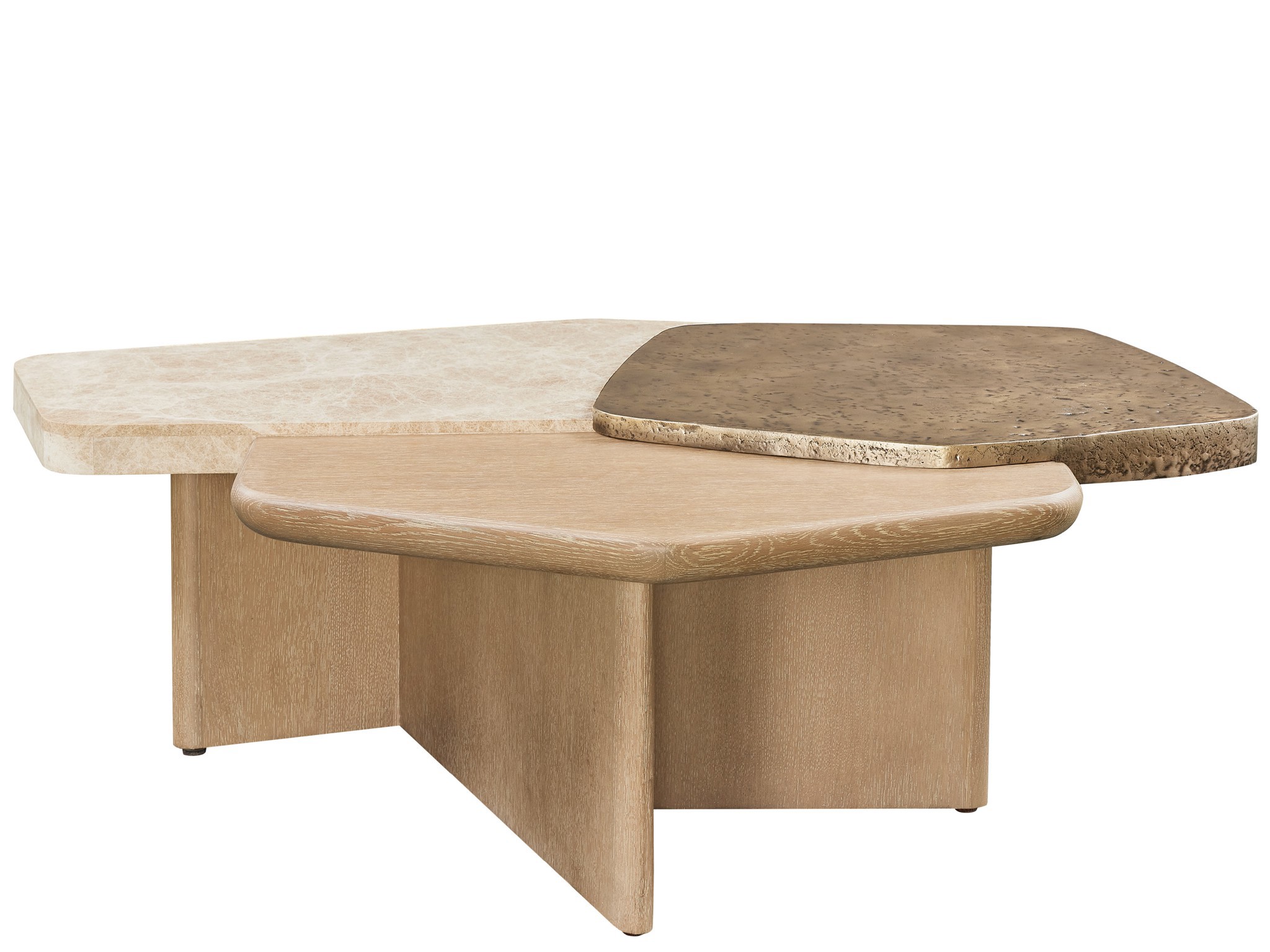 Light Emperador Nesting Tables - Silo with a white background