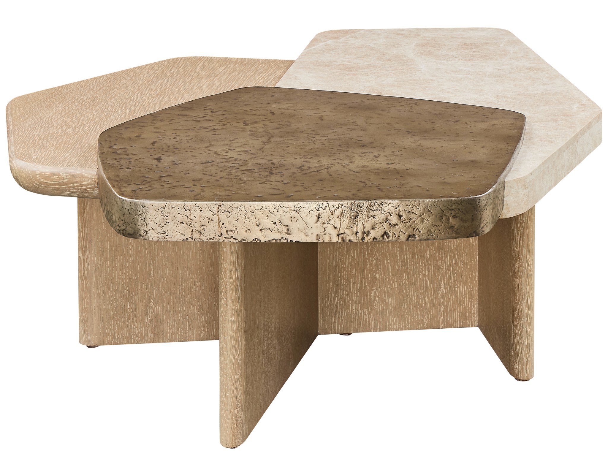 Light Emperador Nesting Tables - Silo with a white background