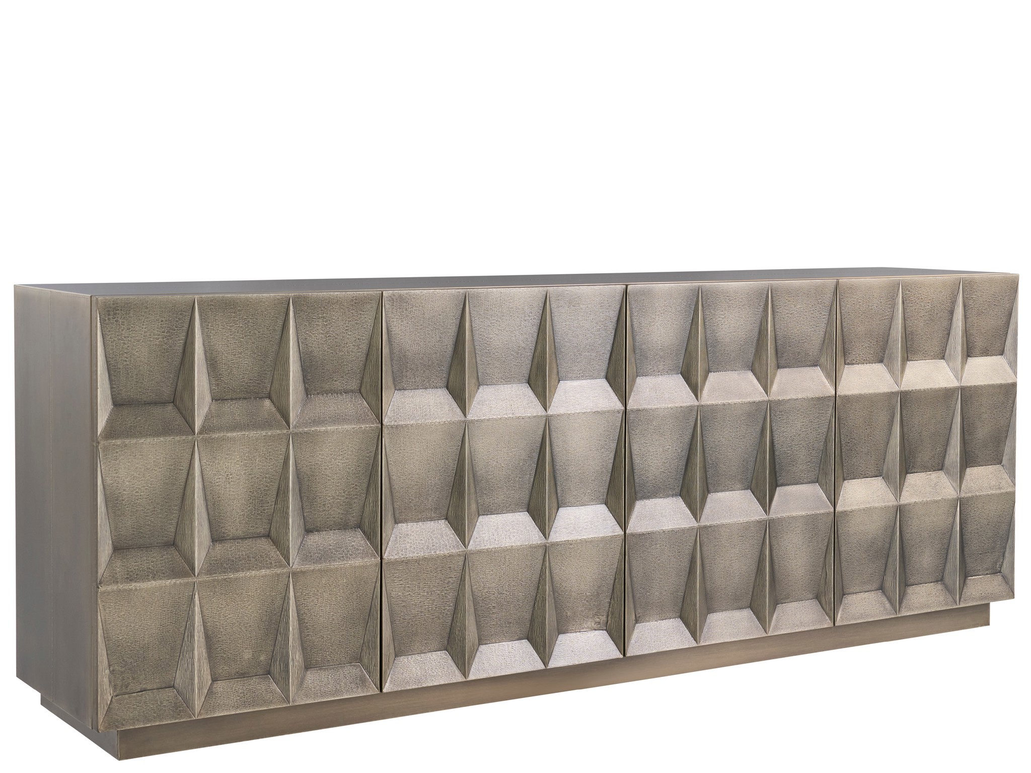 White Copper Credenza - Silo with a white background