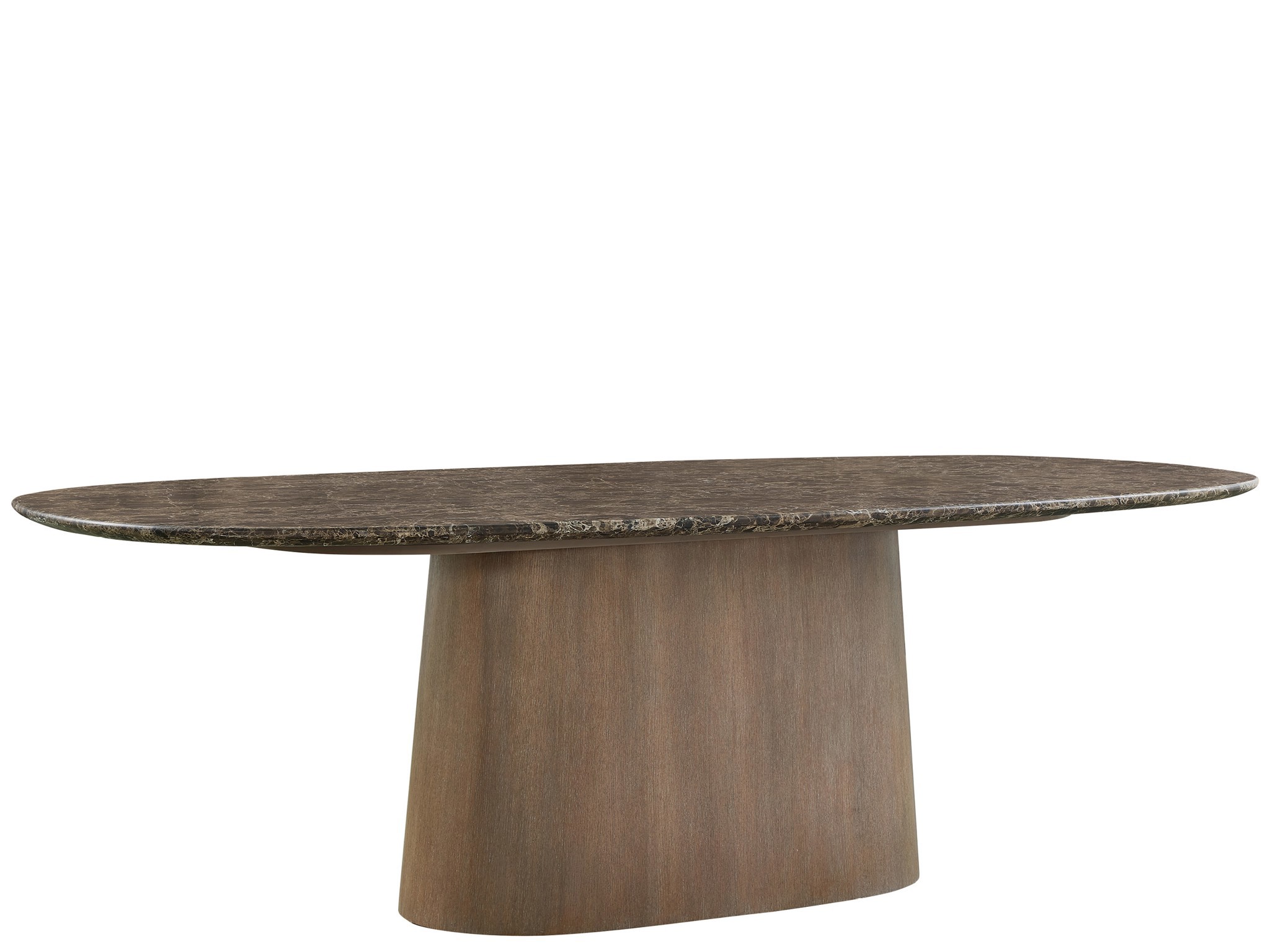 Dark Emperador Dining Table - Silo with a white background