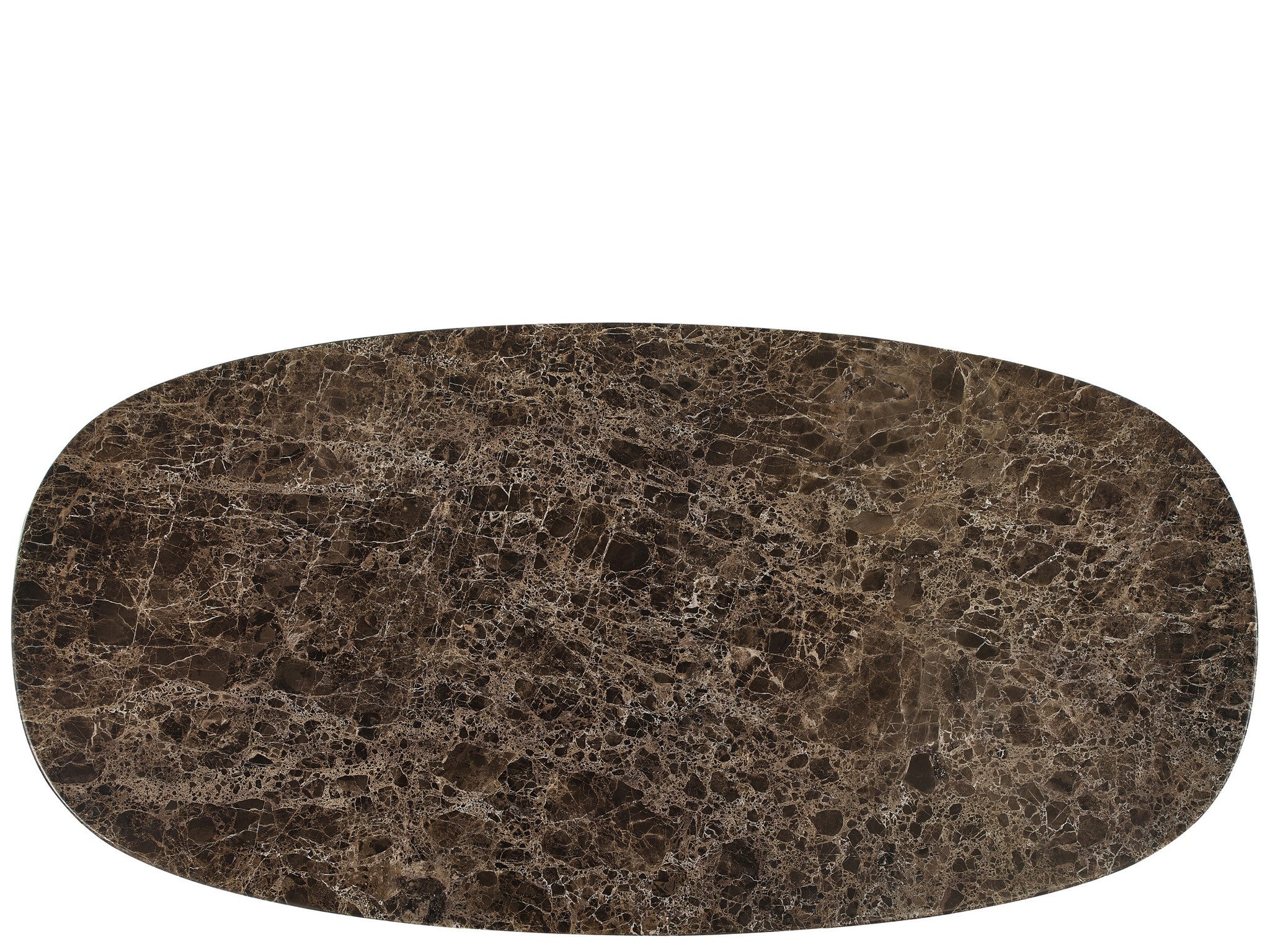Dark Emperador Dining Table - Silo with a white background