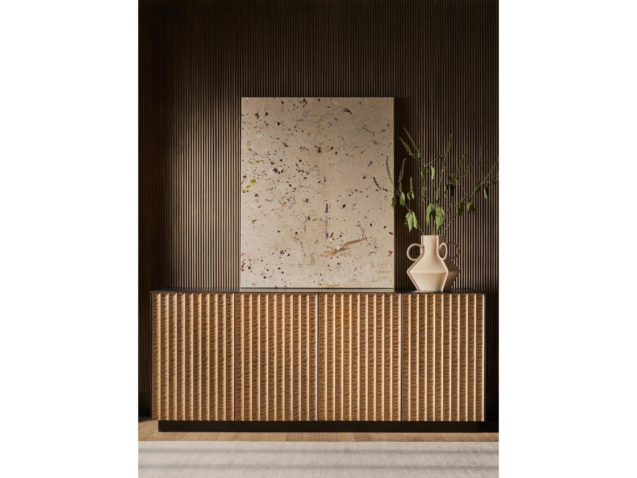 Noir Credenza - Multiple item room scene
