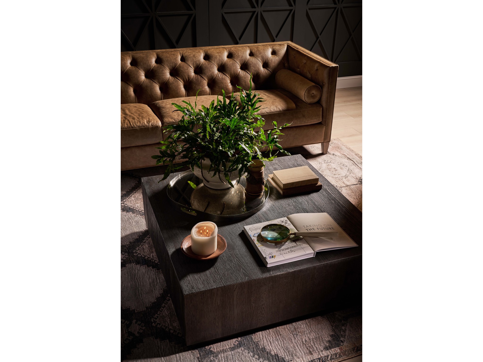 Obsidian Square Cocktail Table - Multiple item room scene