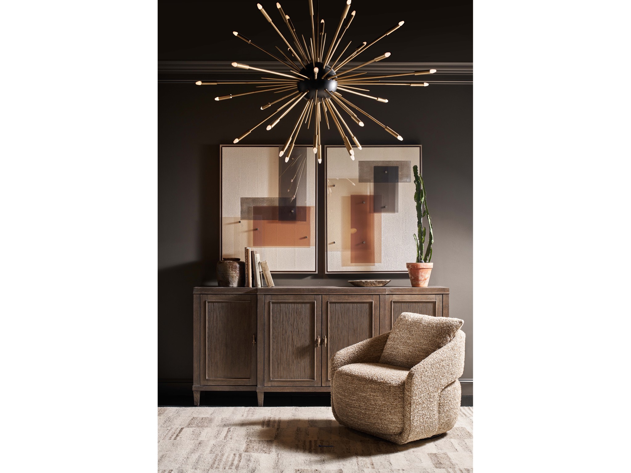 Elio Swivel Chair - Multiple item room scene