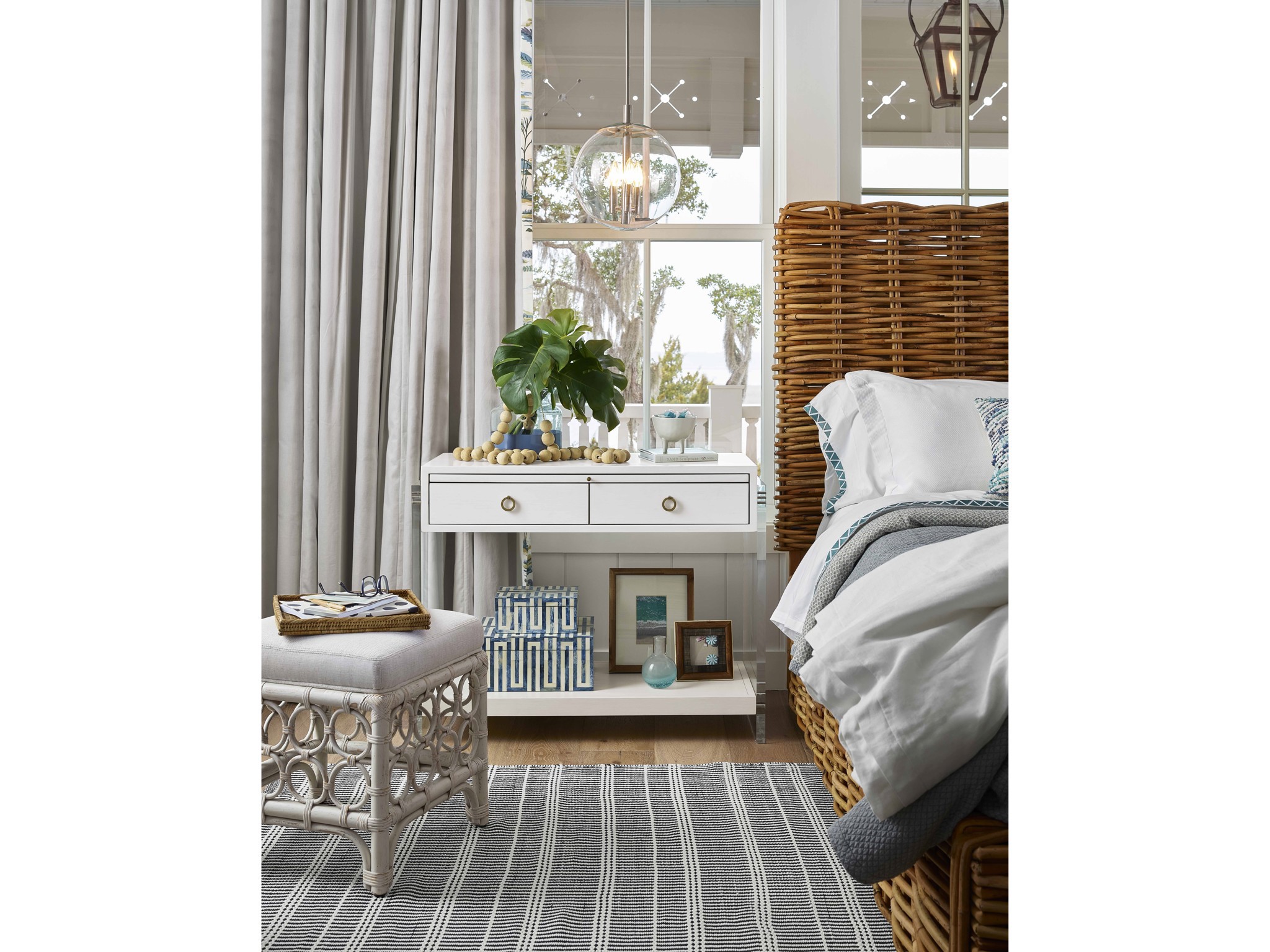 Rattan Stool - Multiple item room scene