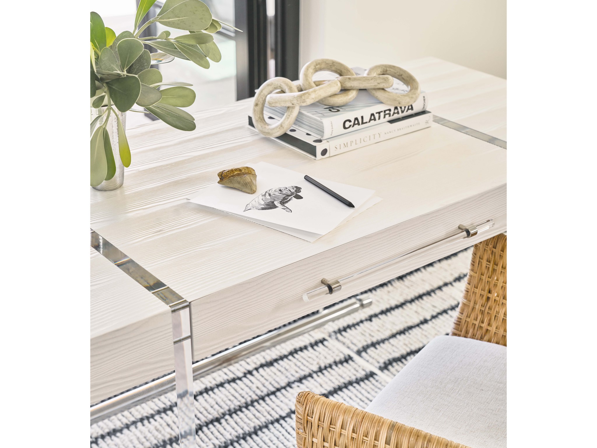 Cabo Writing Desk - Multiple item room scene