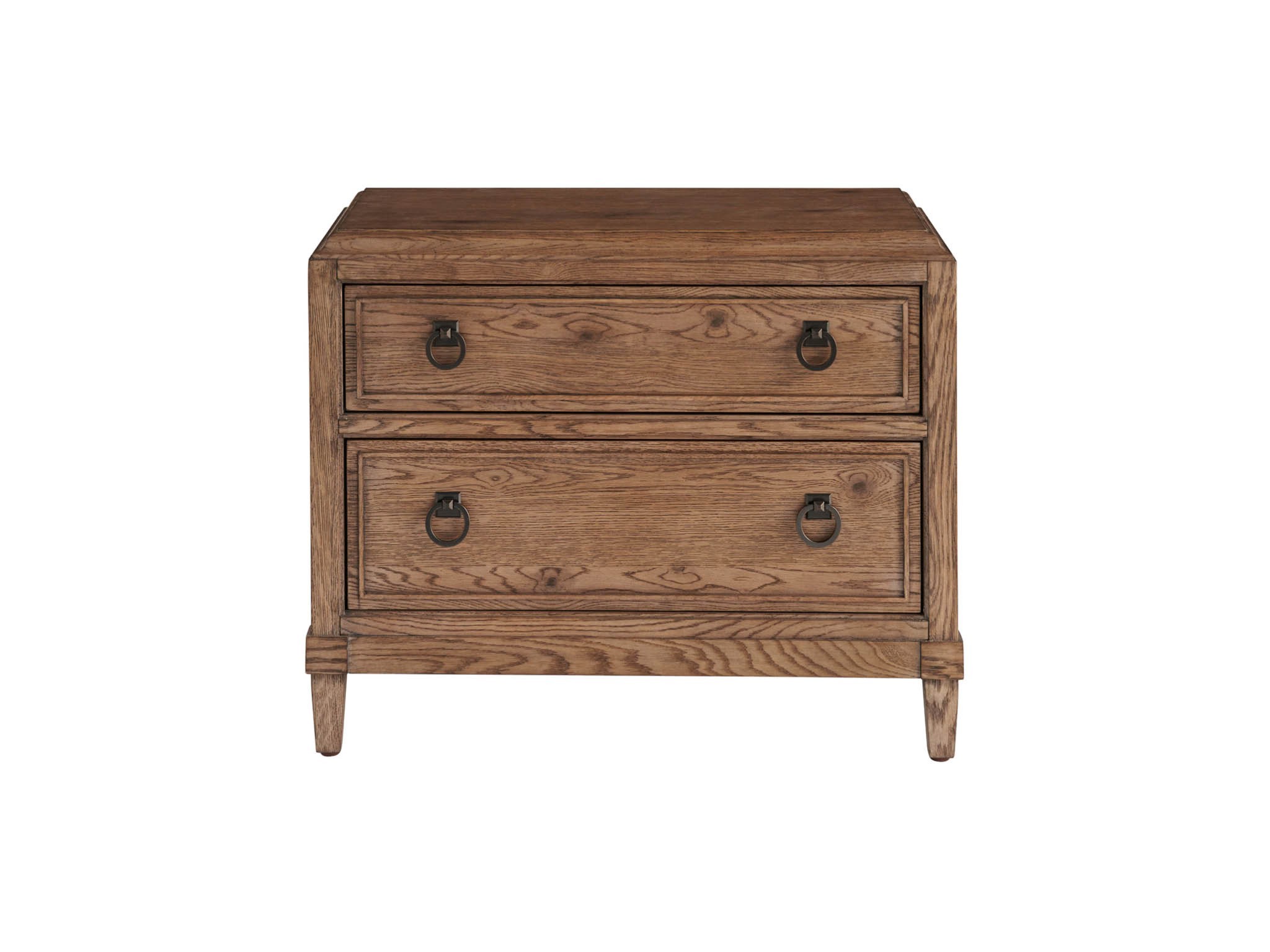 Sienna Two Drawer Nightstand - Silo with a white background
