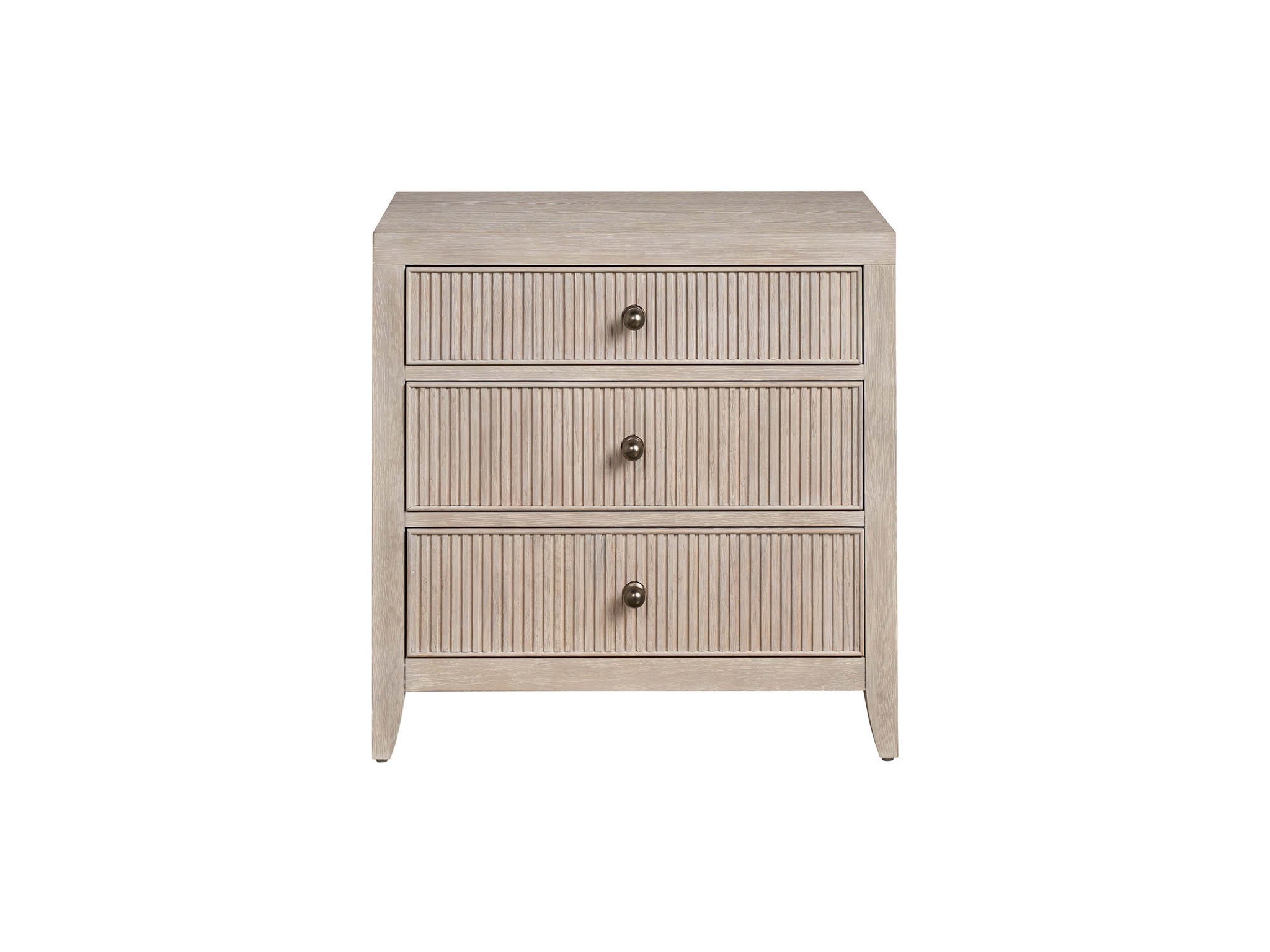 Carmen Three Drawer Nightstand - Silo with a white background