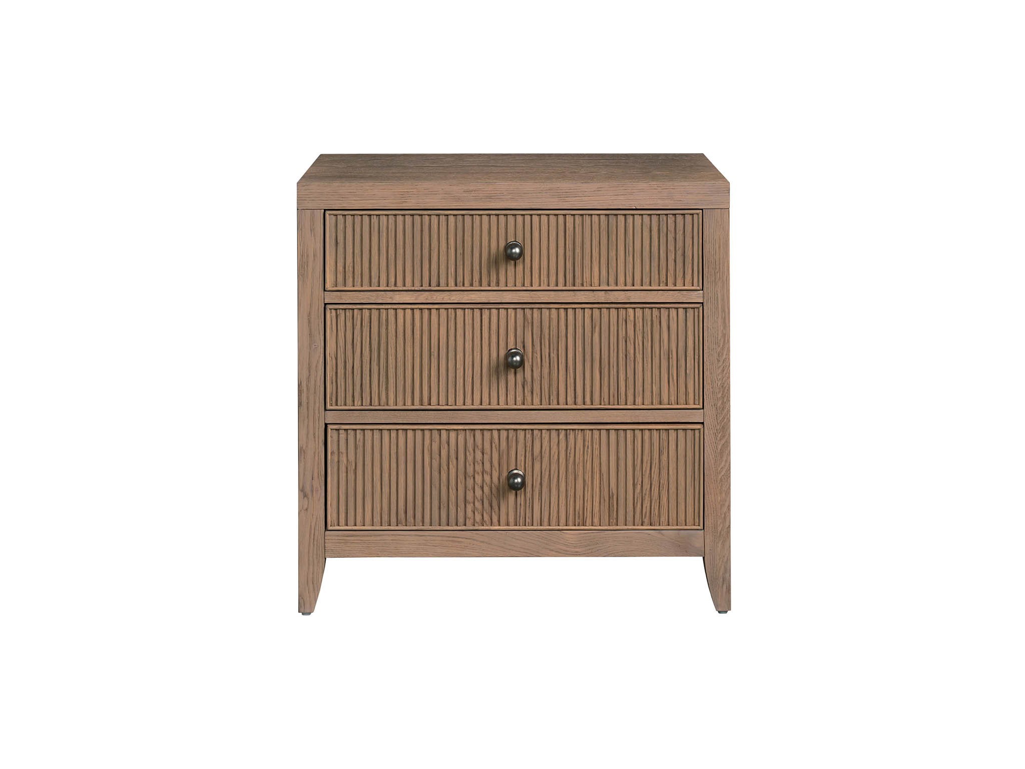 Carmen Three Drawer Nightstand - Silo with a white background